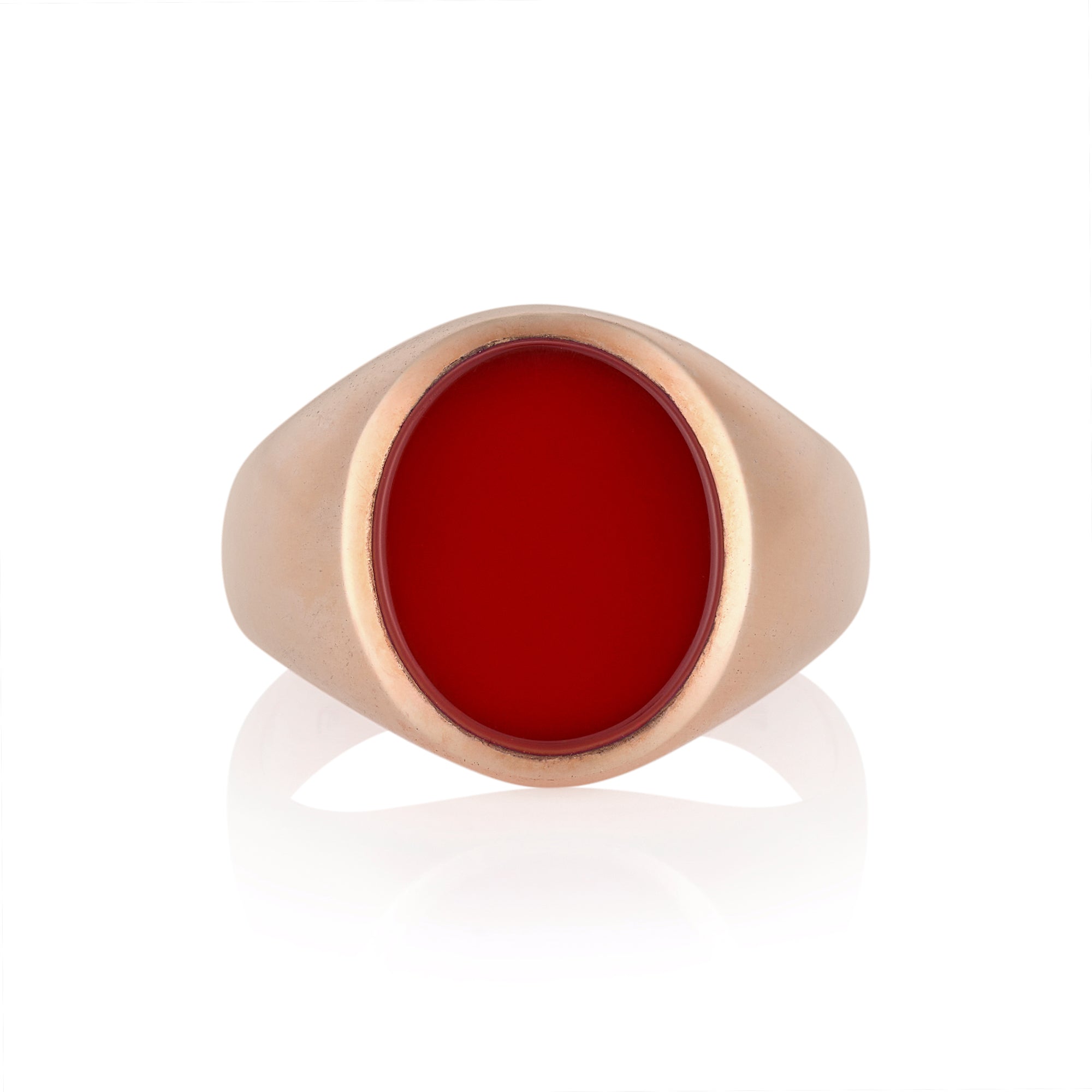 13 x 11mm Carnelian Oxford Oval Signet Ring