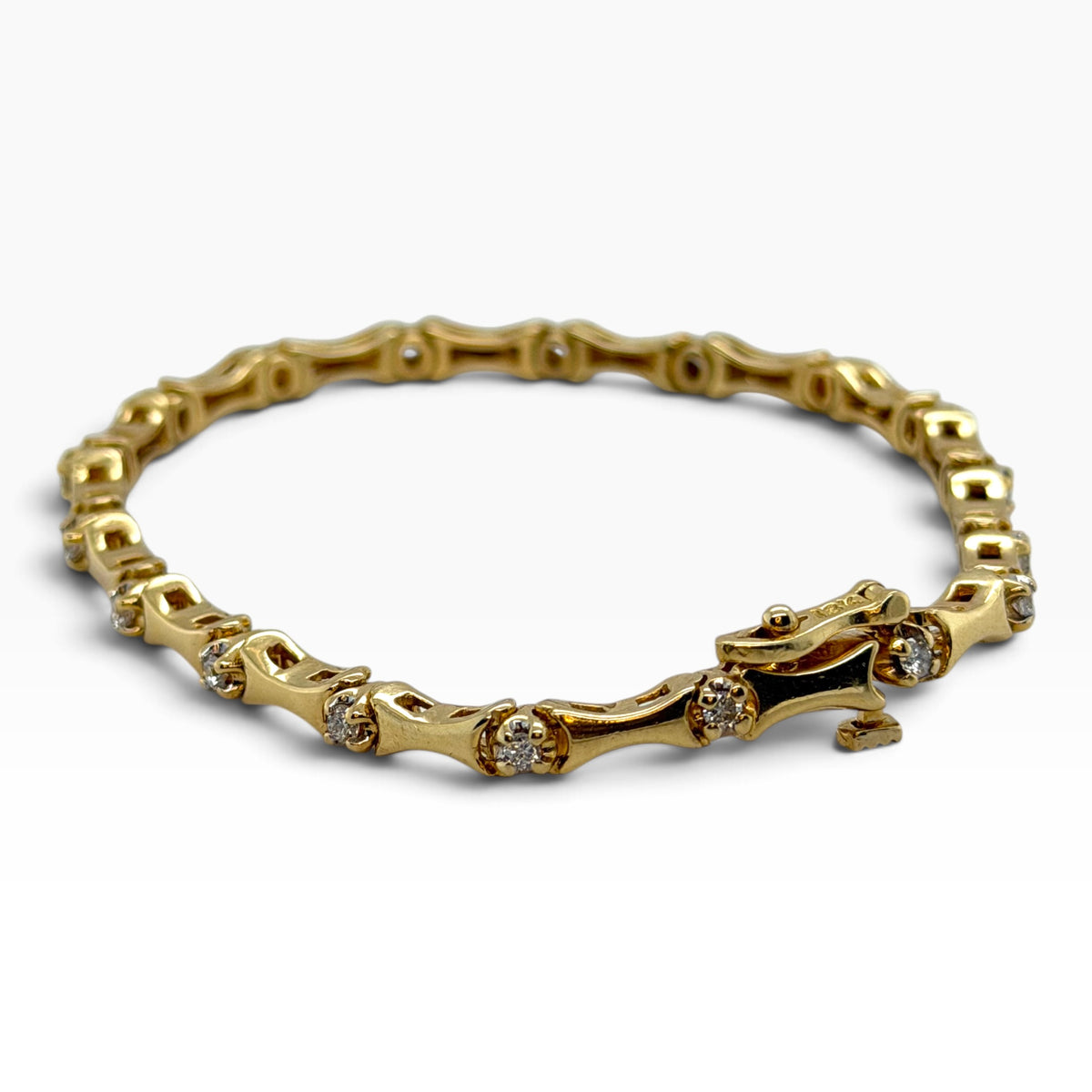 Vintage 18ct Yellow Gold & Diamond Bracelet