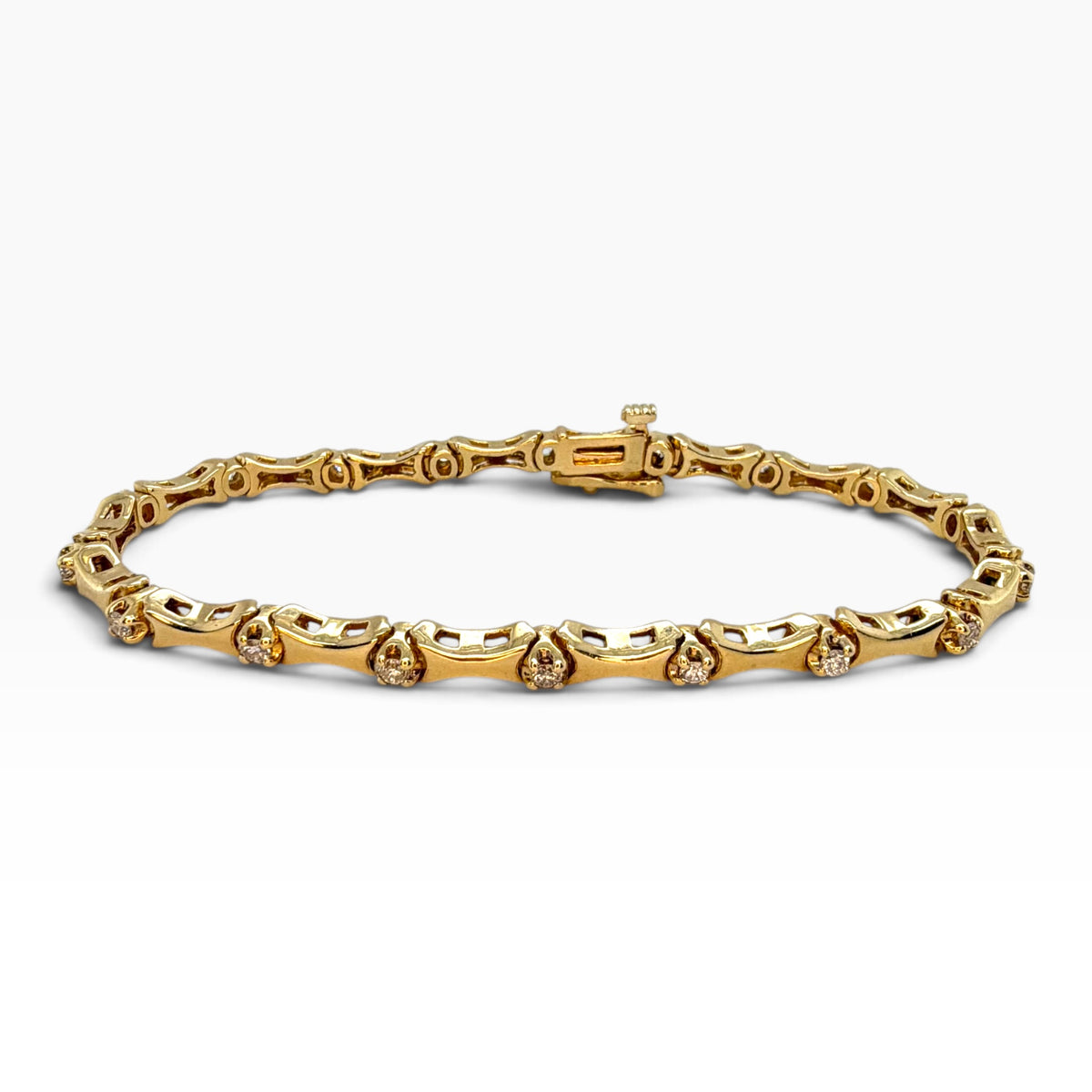Vintage 18ct Yellow Gold & Diamond Bracelet