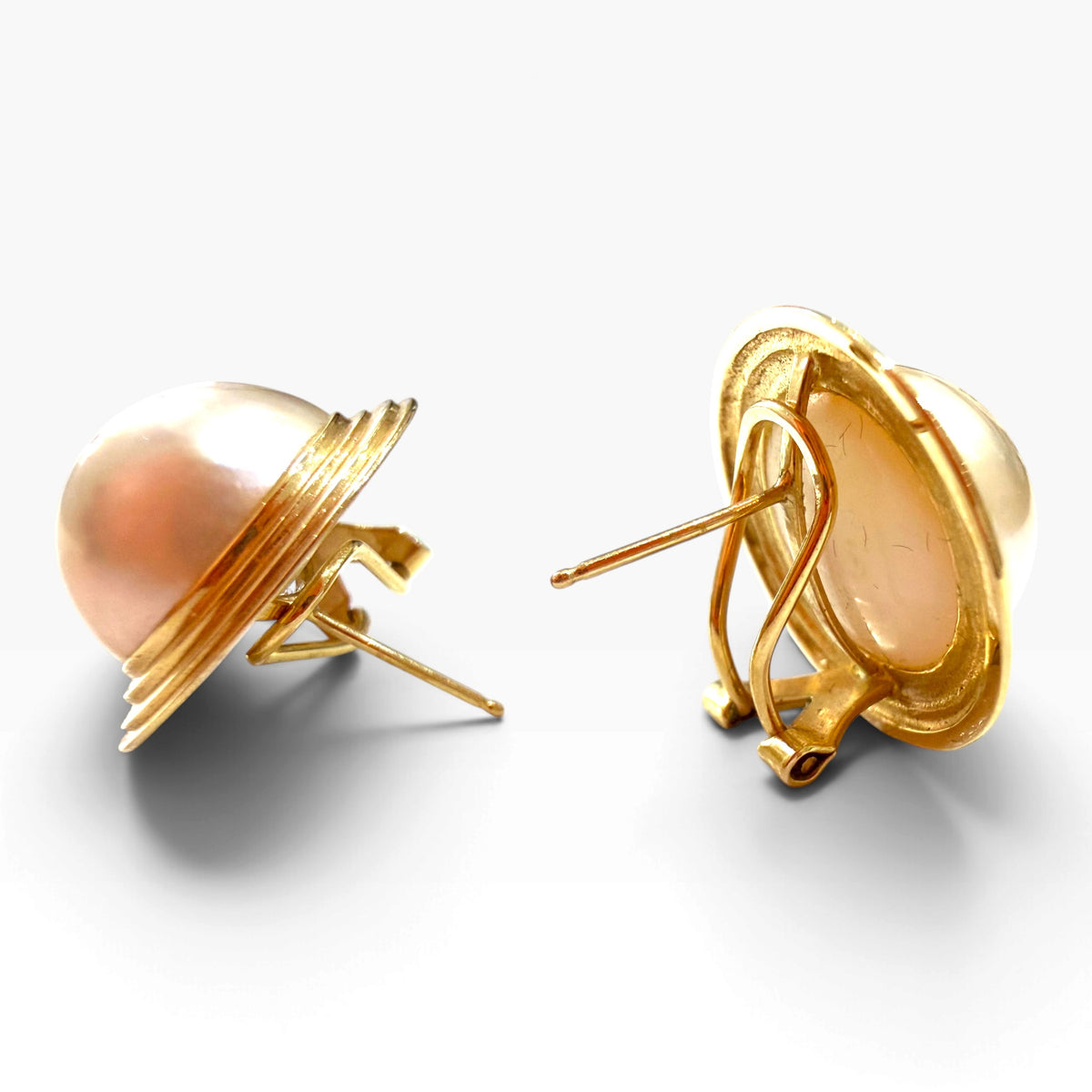 Vintage 14ct Gold & Mabé Pearl Earrings