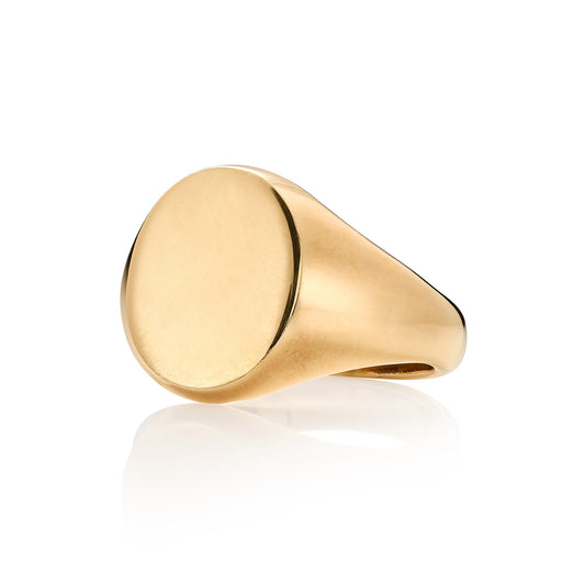 18ct 16 x 13 Extra Heavyweight Oxford Oval Signet Ring