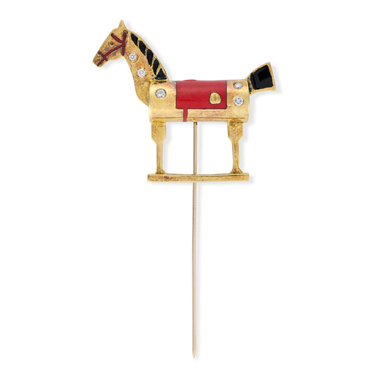 18ct Gold & Diamond Horse Stickpin - Wildsmith Jewellery