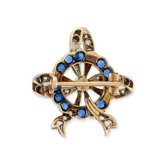 Victorian Sapphire & Diamond Brooch - Wildsmith Jewellery