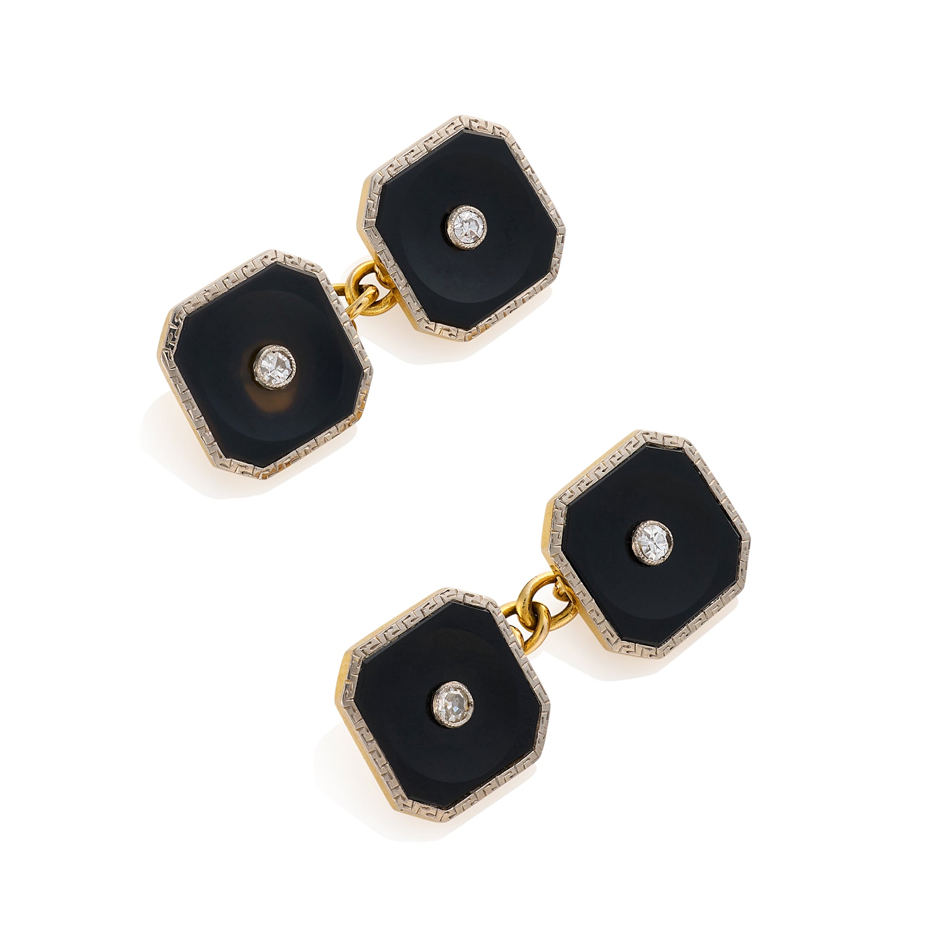 Art Deco Onyx & Diamond Dress Set - Wildsmith Jewellery