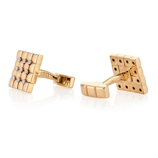 18ct Rose Gold & Diamond Cufflinks - Wildsmith Jewellery