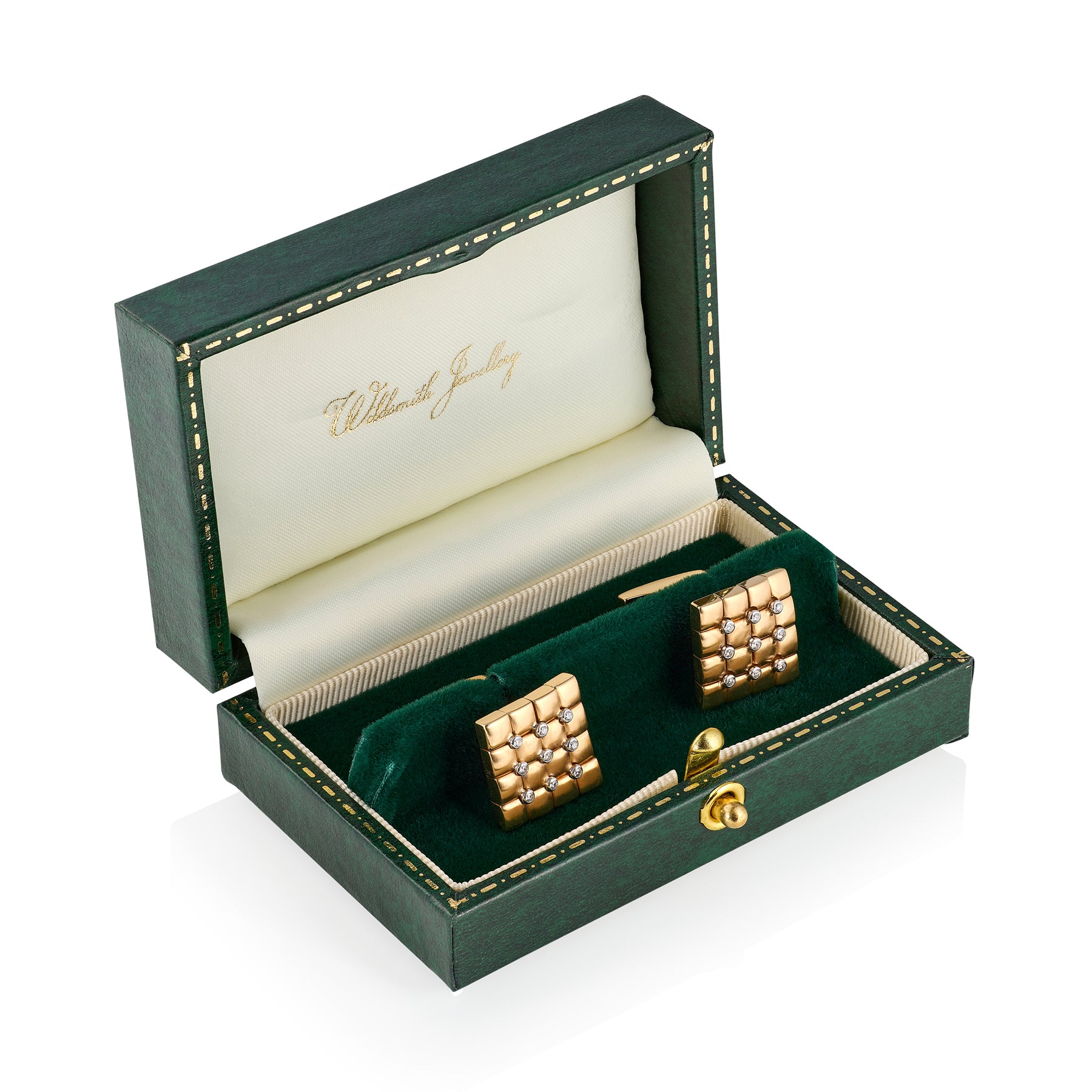 18ct Rose Gold & Diamond Cufflinks - Wildsmith Jewellery