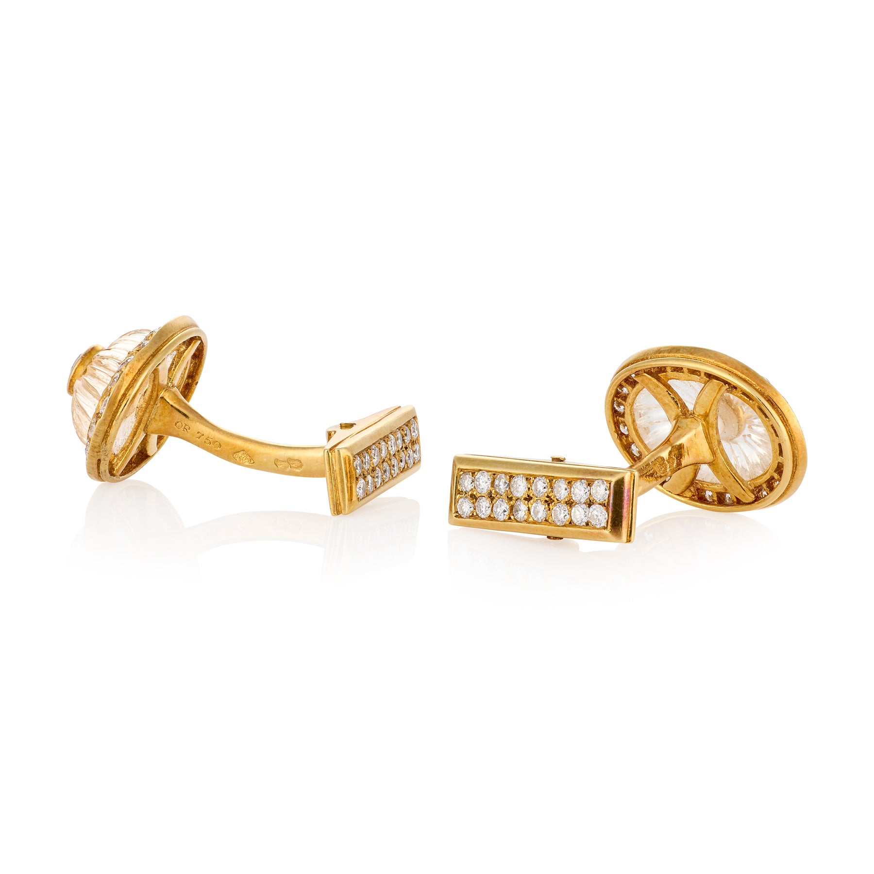 1960's Rock Crystal & Diamond Cufflinks by Boucheron - Wildsmith Jewellery