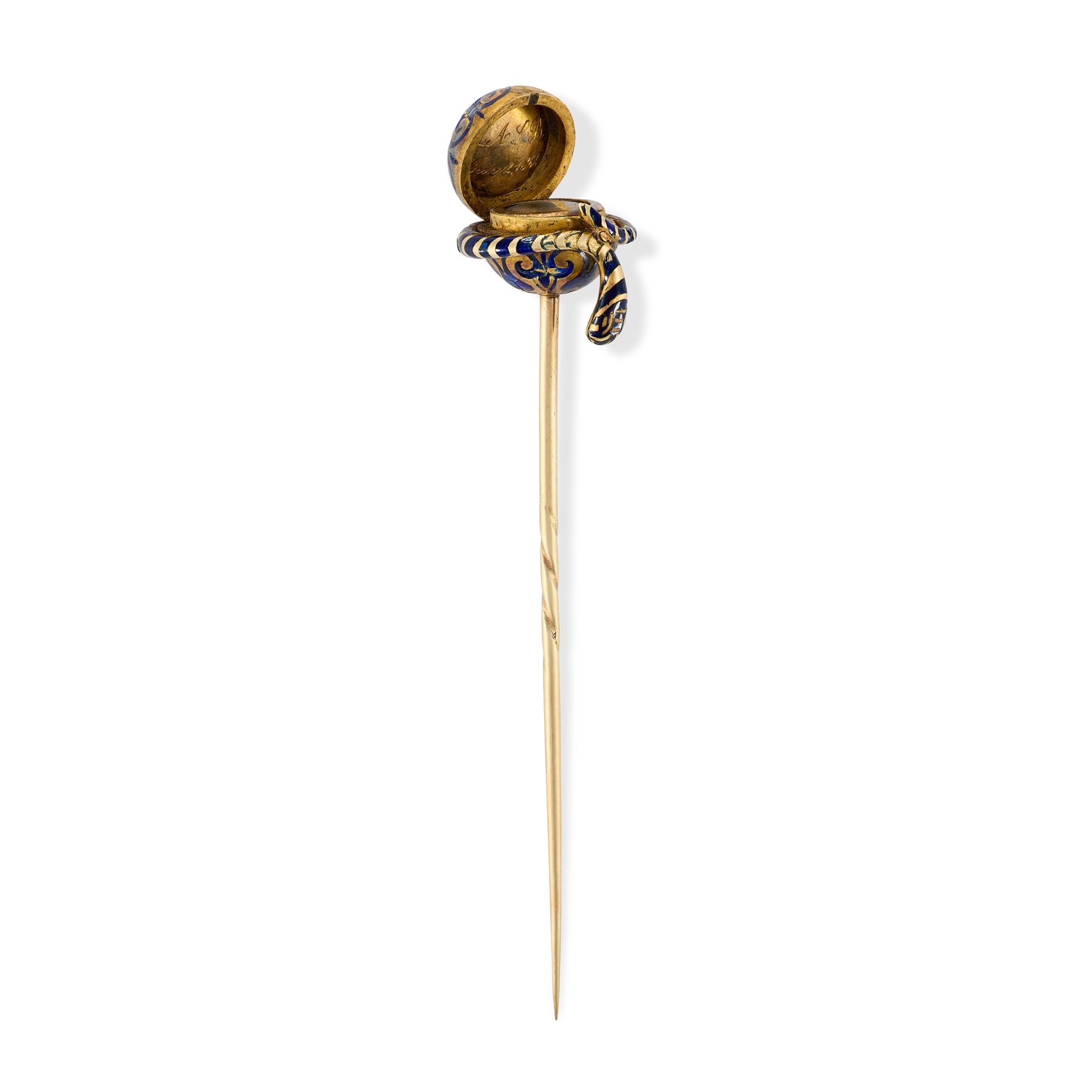 Victorian Enamel Mourning Stickpin - Wildsmith Jewellery