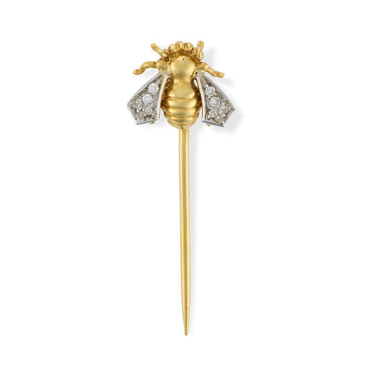 Gold & Diamond Bee Stickpin - Wildsmith Jewellery