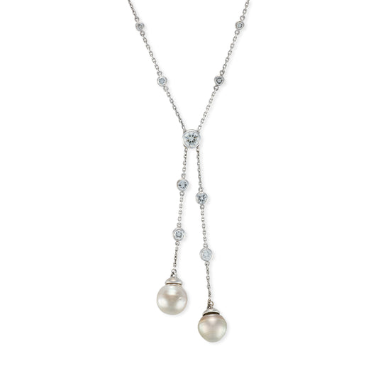 Pearl & Diamond Negligee Pendant - Wildsmith Jewellery