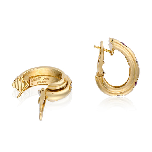Vintage Piaget Ruby & Diamond "Possession" Earrings
