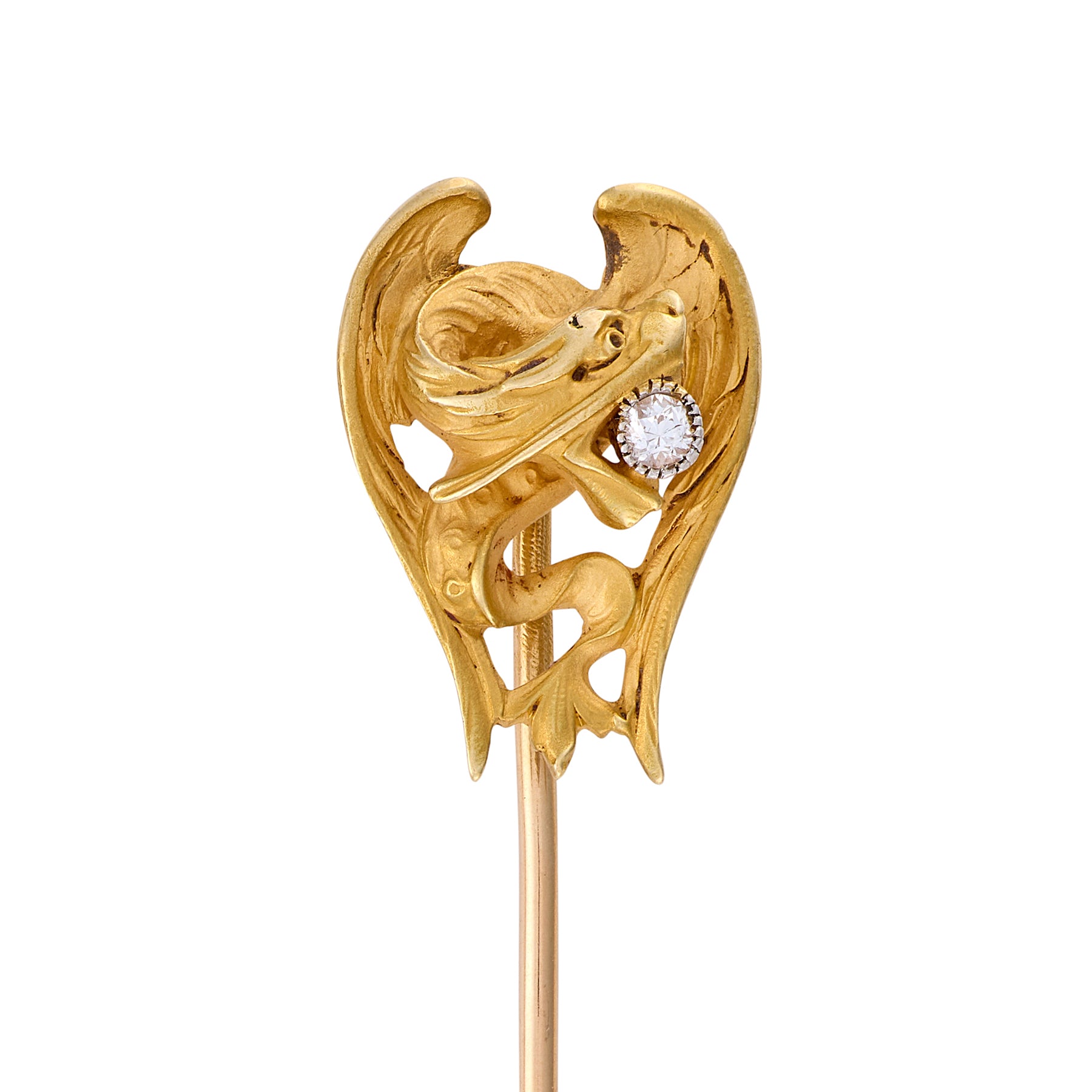Art Nouveau Dragon Stickpin, French