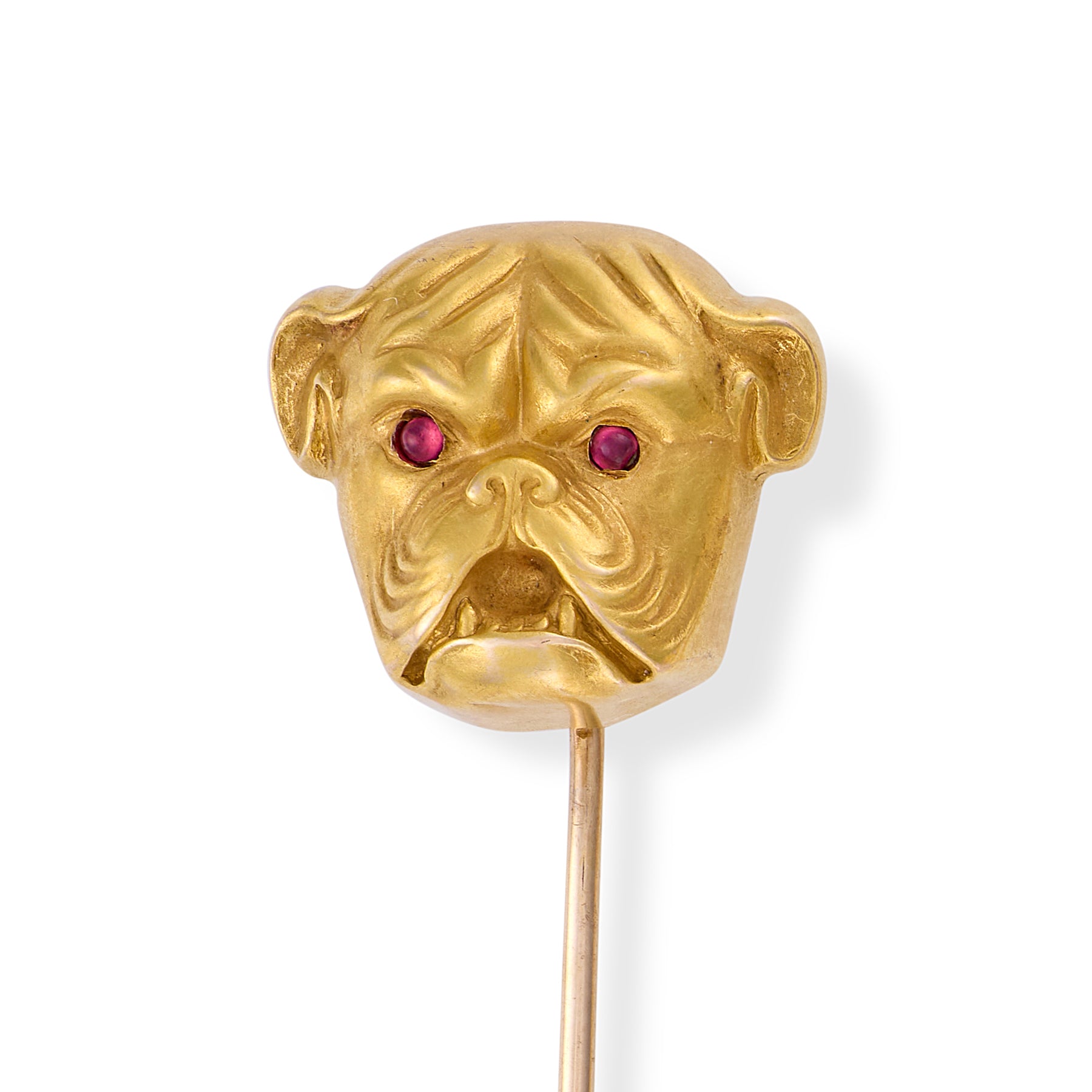Antique Ruby & Gold Pug Stickpin