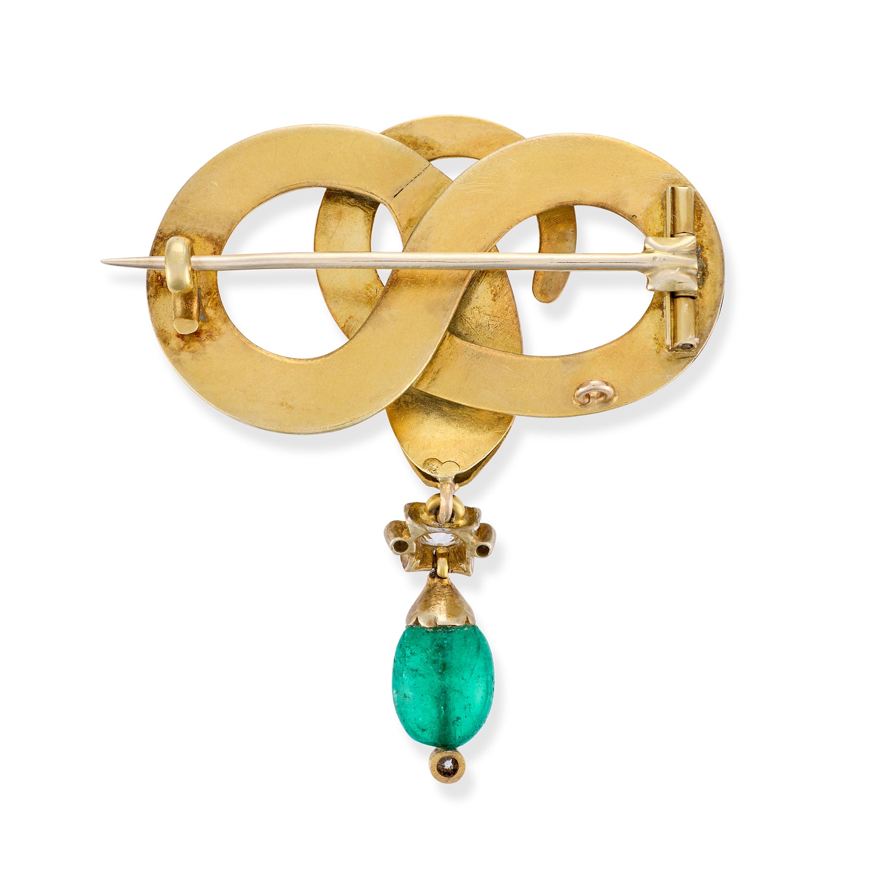 Victorian Emerald & Diamond Snake Brooch