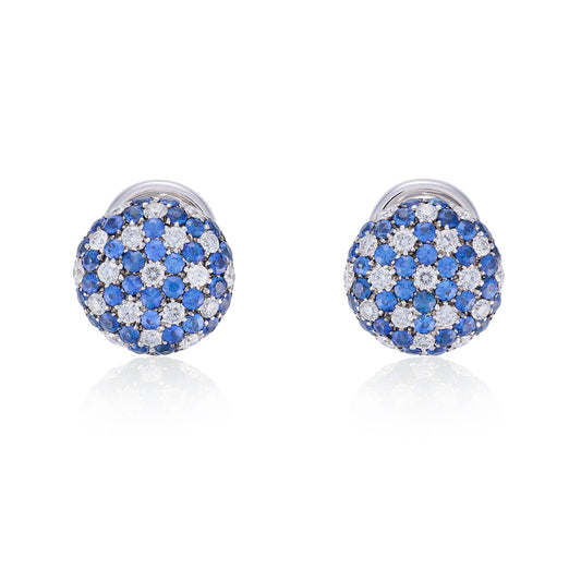 Sapphire & Diamond Cluster Earrings