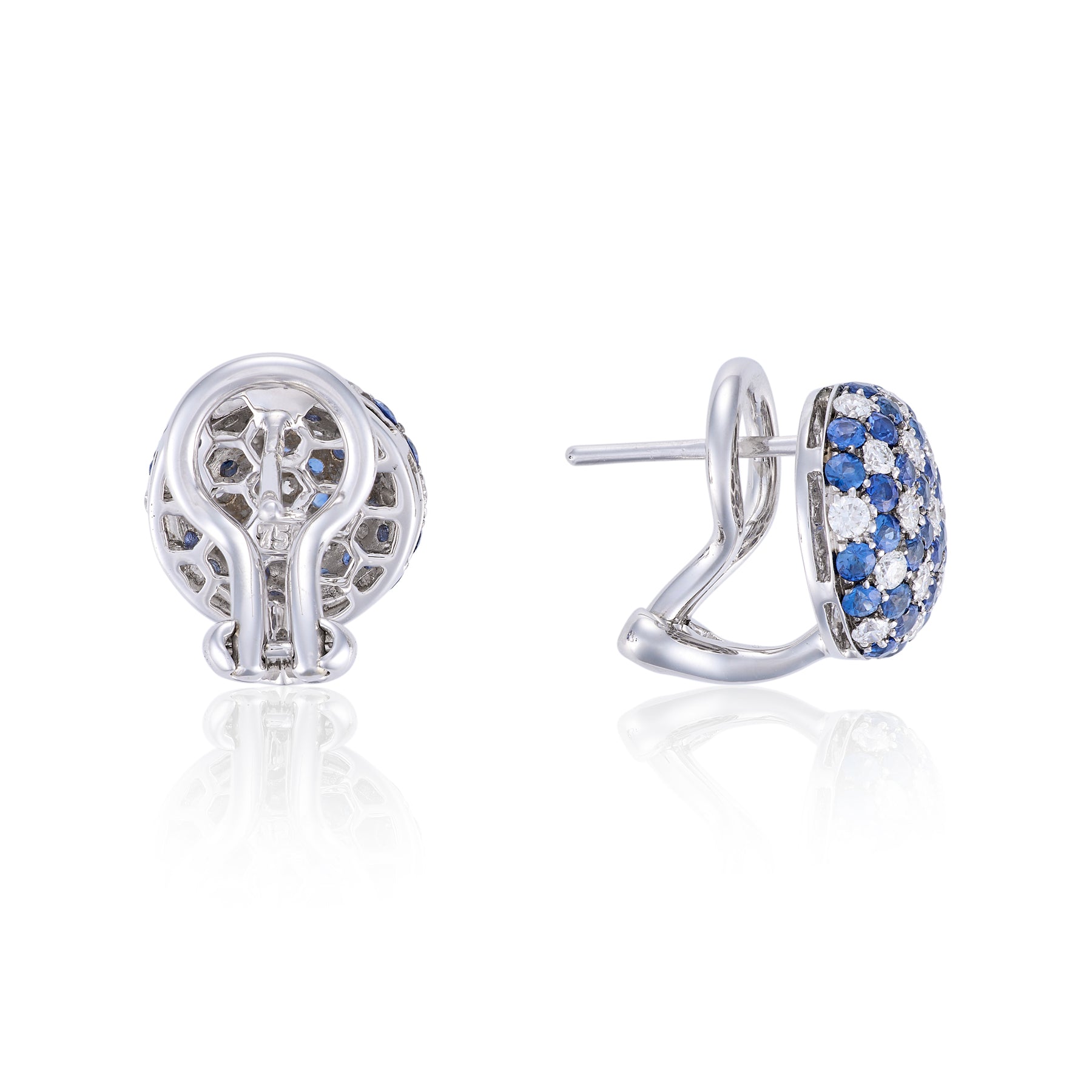 Sapphire & Diamond Cluster Earrings