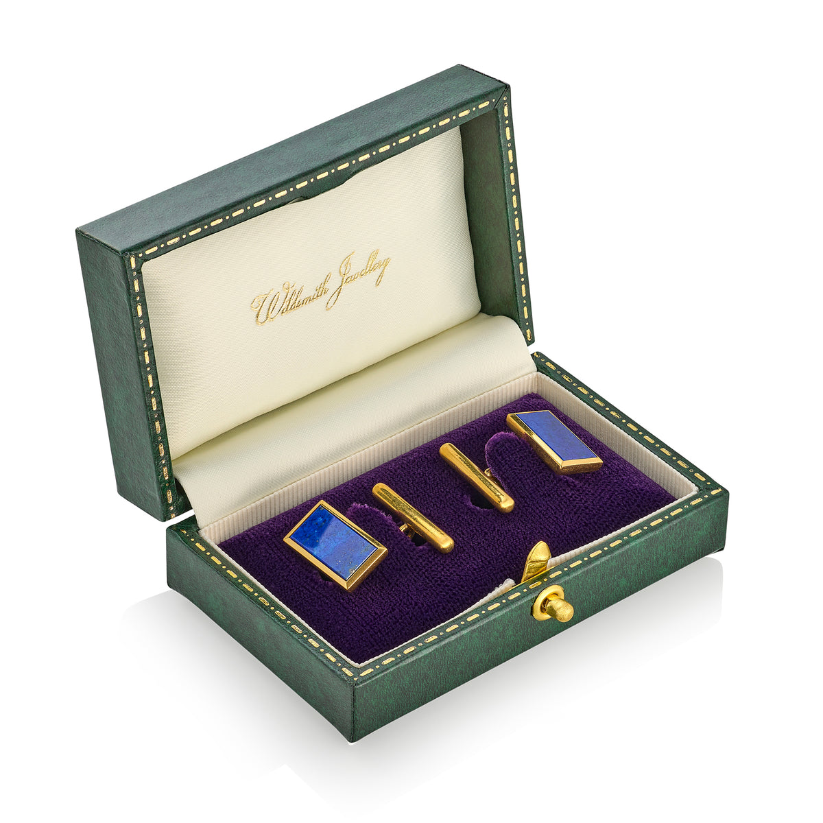 18ct Gold & Lapis Lazuli Rectangular Cufflinks, c.1980