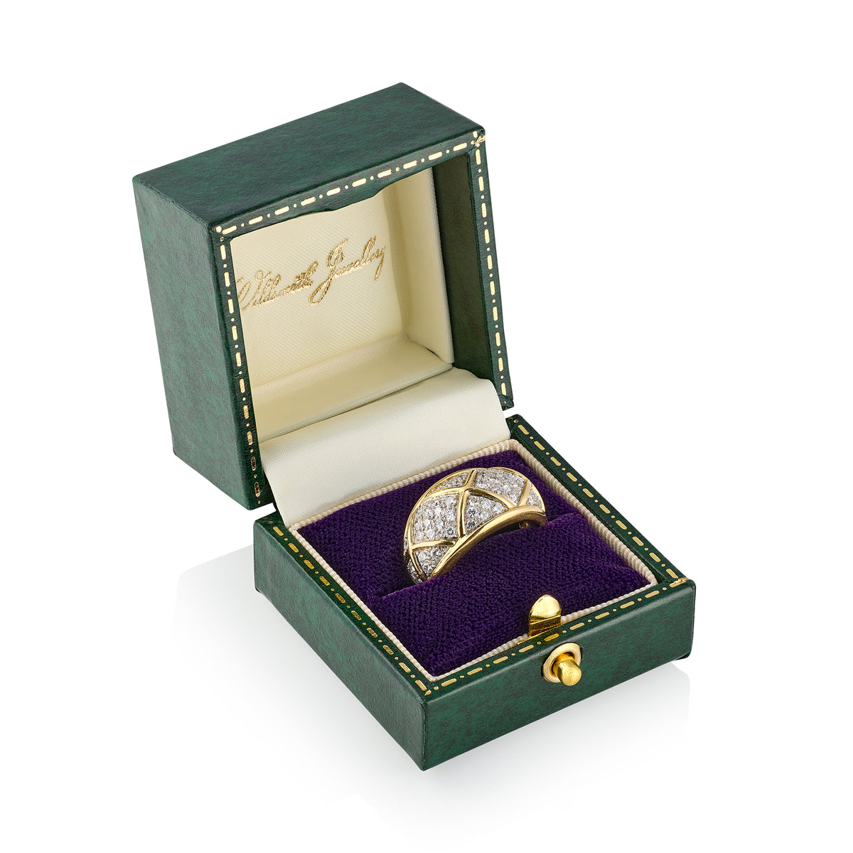 Vintage 18ct Gold Diamond Bombé Ring, c.1970