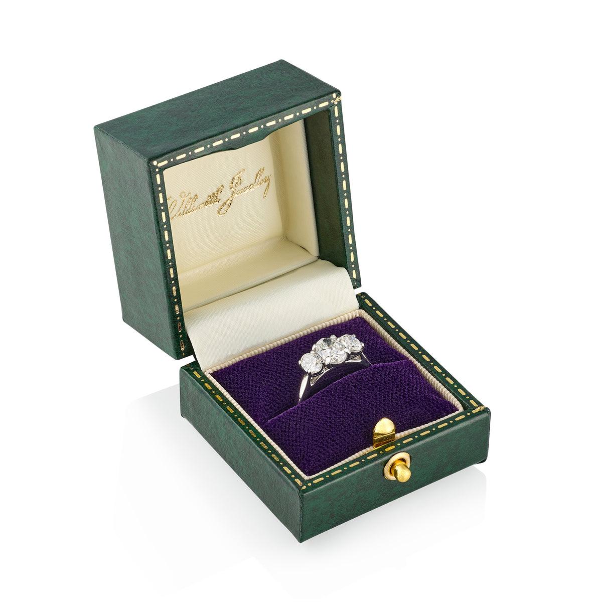 GIA-Certified 2ct Oval Diamond Three-Stone Engagement Ring