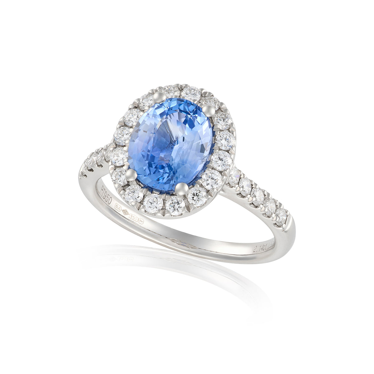 Platinum Sapphire & Diamond Cluster Ring