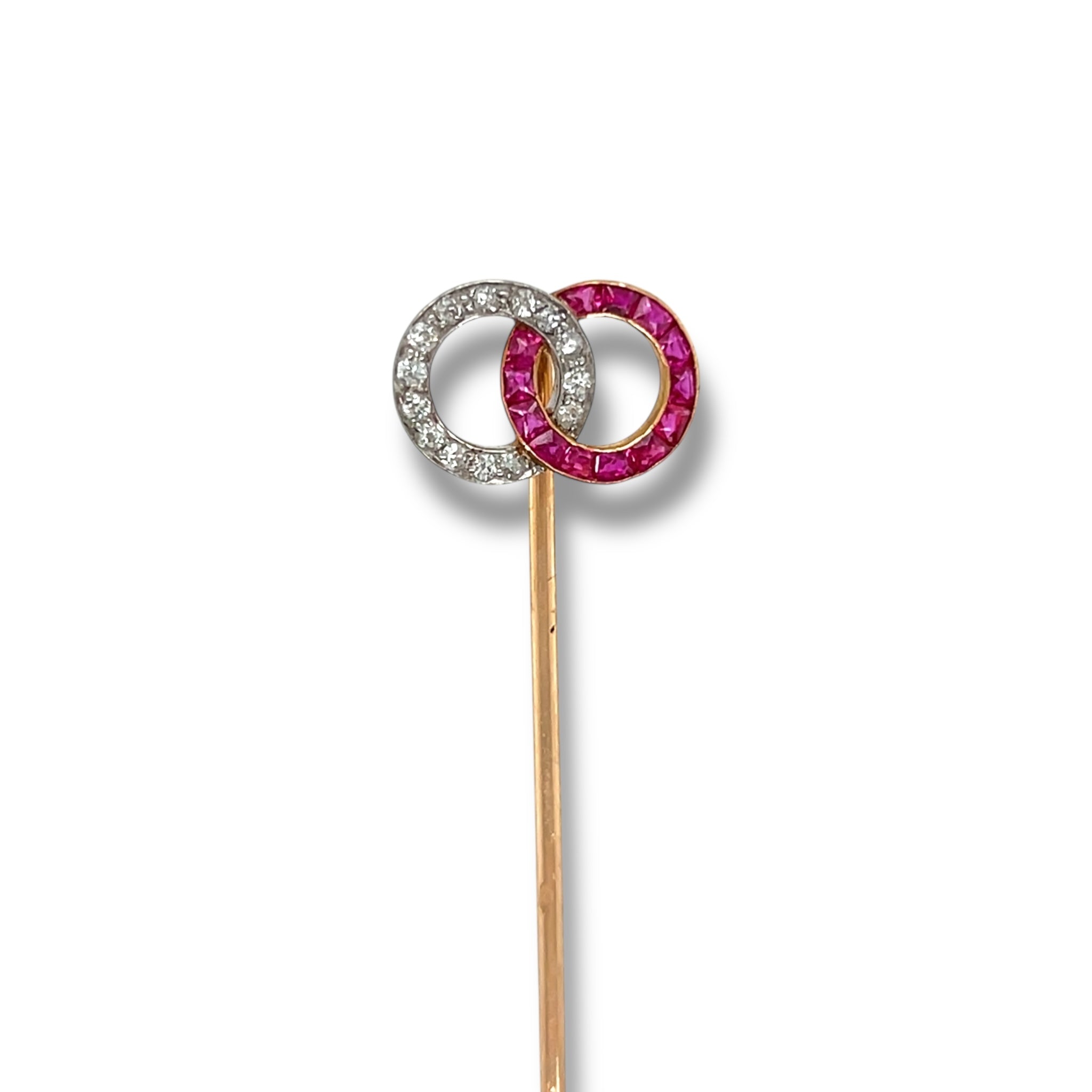 Edwardian Ruby & Diamond Stickpin