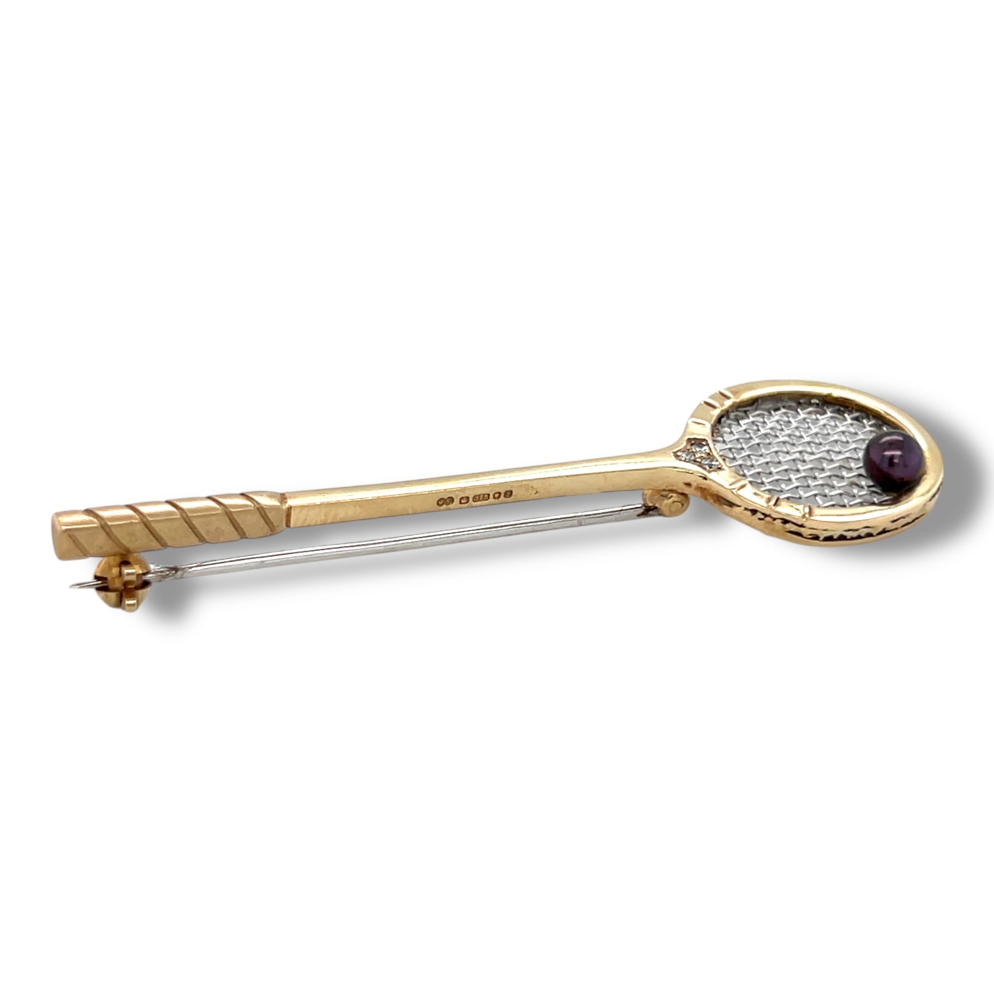 Gold, Pearl & Diamond Racket Brooch, Cartier London