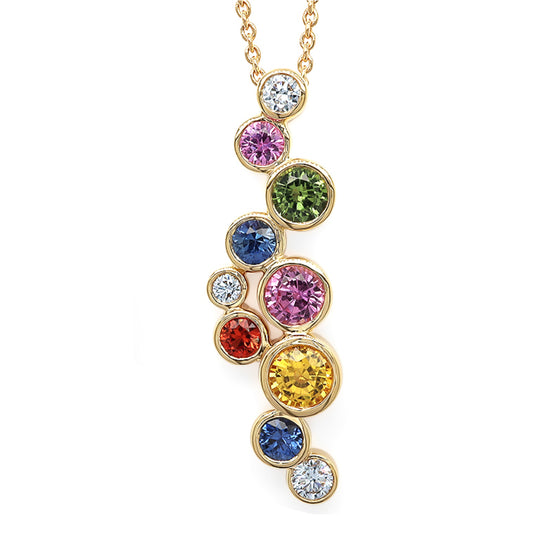 Multicoloured Sapphire Bubble Pendant - Wildsmith Jewellery