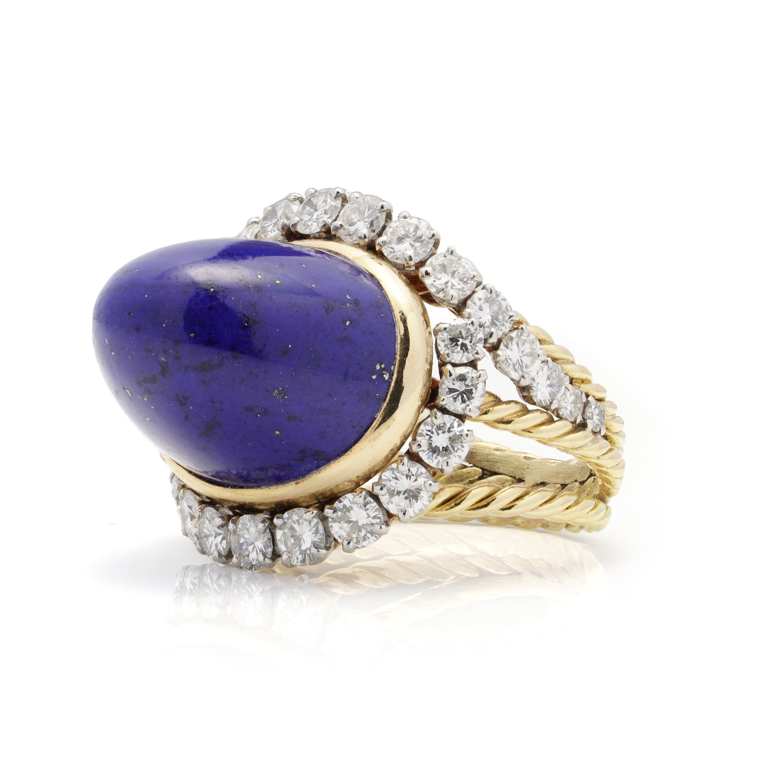 Lapis Lazuli & Diamond Ring, French - Wildsmith Jewellery