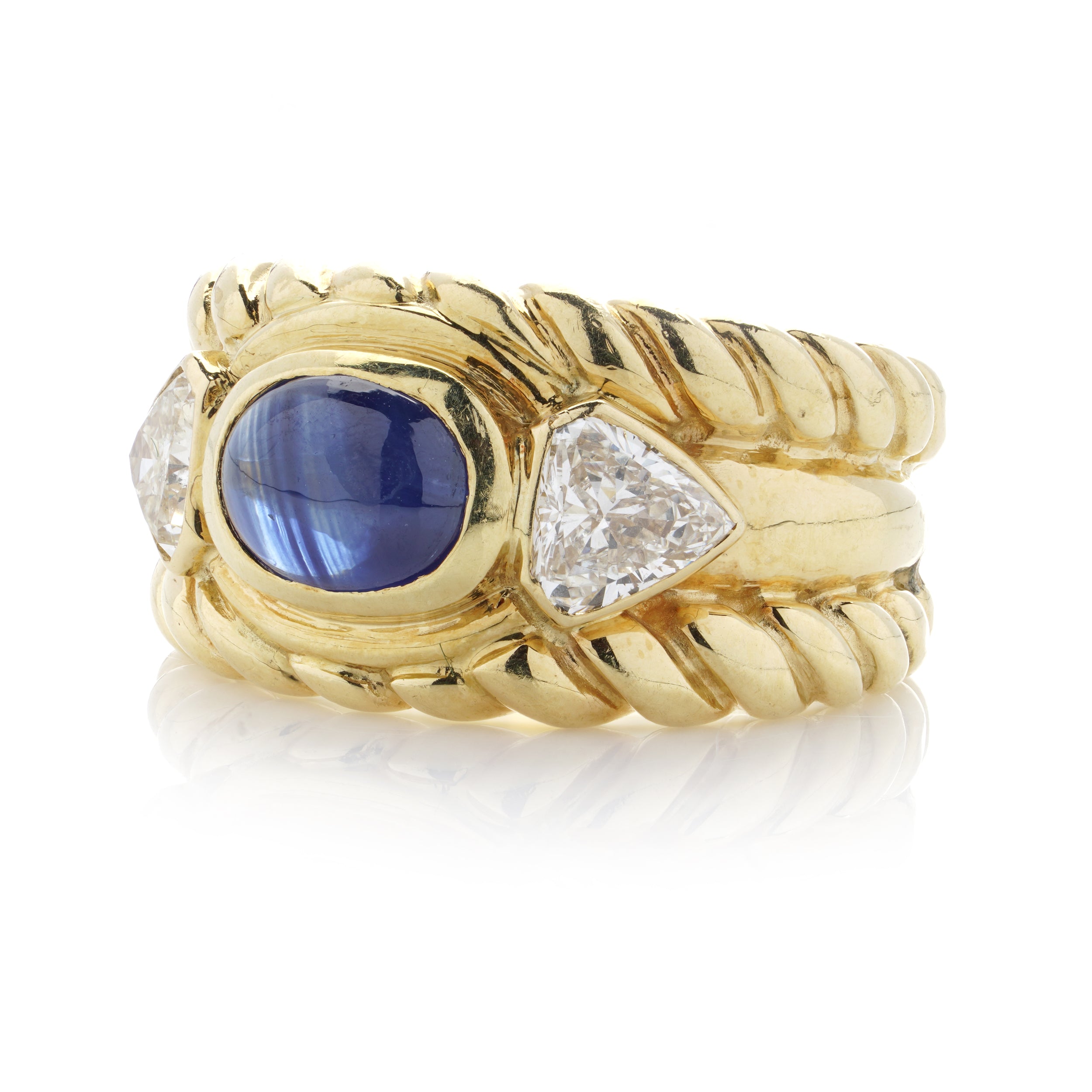 18ct Yellow Gold Sapphire and Diamond Ring - Wildsmith Jewellery