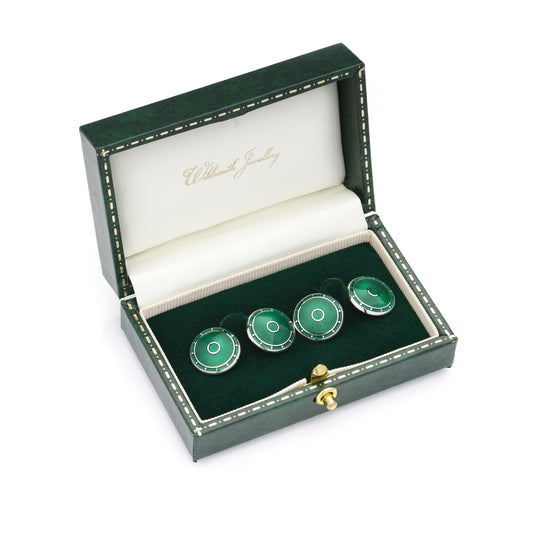 Green Enamel Sterling Silver Cufflinks - Wildsmith Jewellery