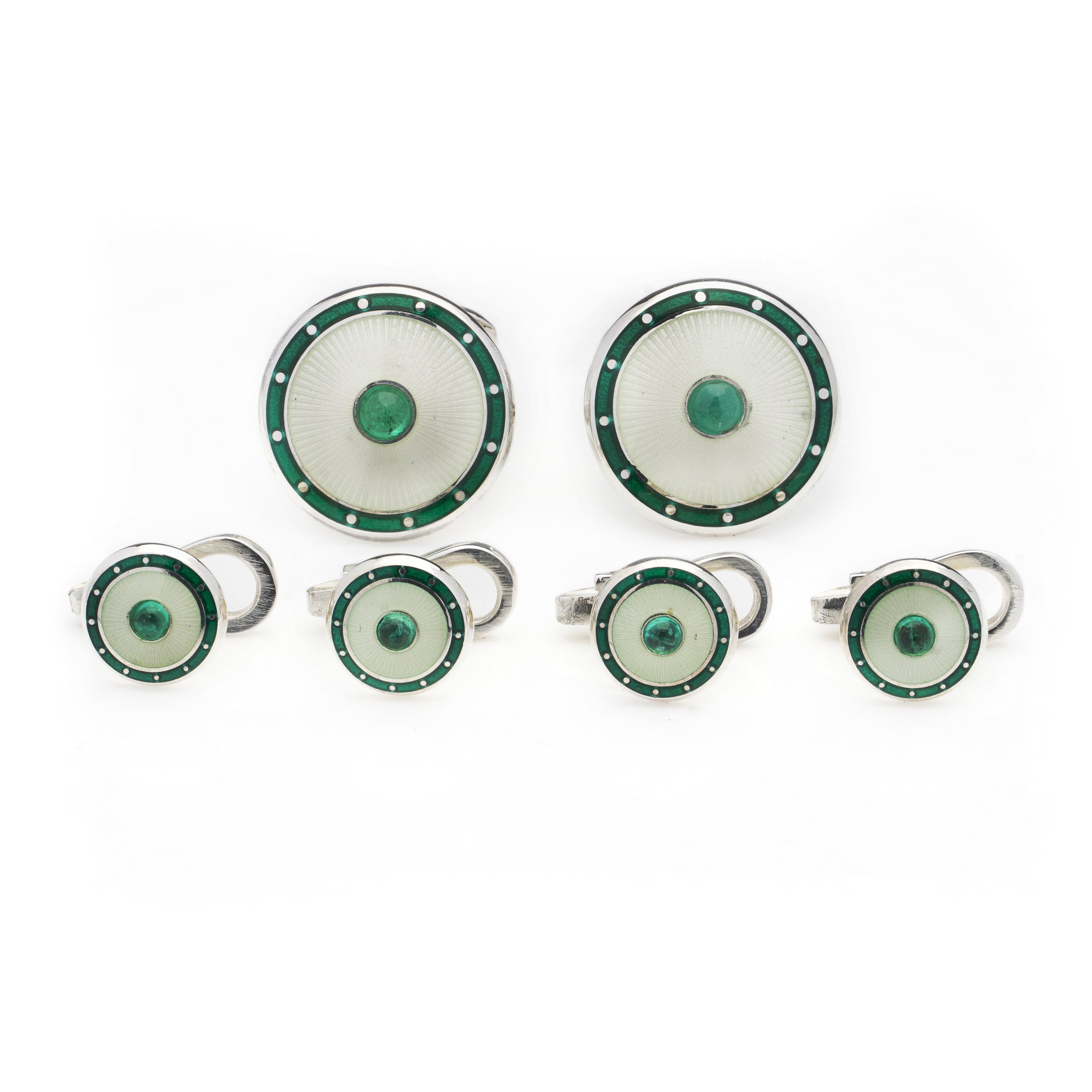 Emerald & Enamel Dress Set - Wildsmith Jewellery