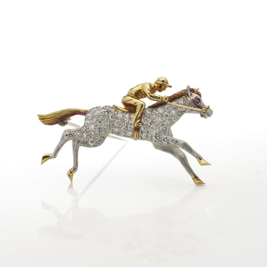 Diamond Jockey Brooch - Wildsmith Jewellery