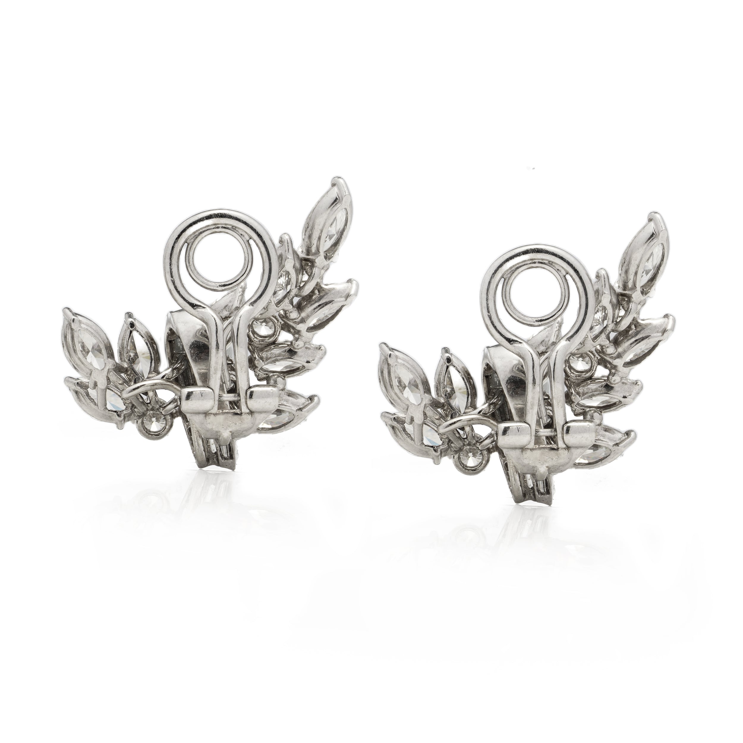 Mid Century Diamond Clip Earrings - Wildsmith Jewellery