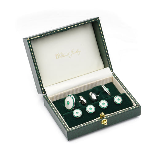 Emerald & Enamel Dress Set - Wildsmith Jewellery