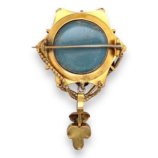 Victorian 15ct Gold & Almandine Garnet Brooch / Pendant - Wildsmith Jewellery