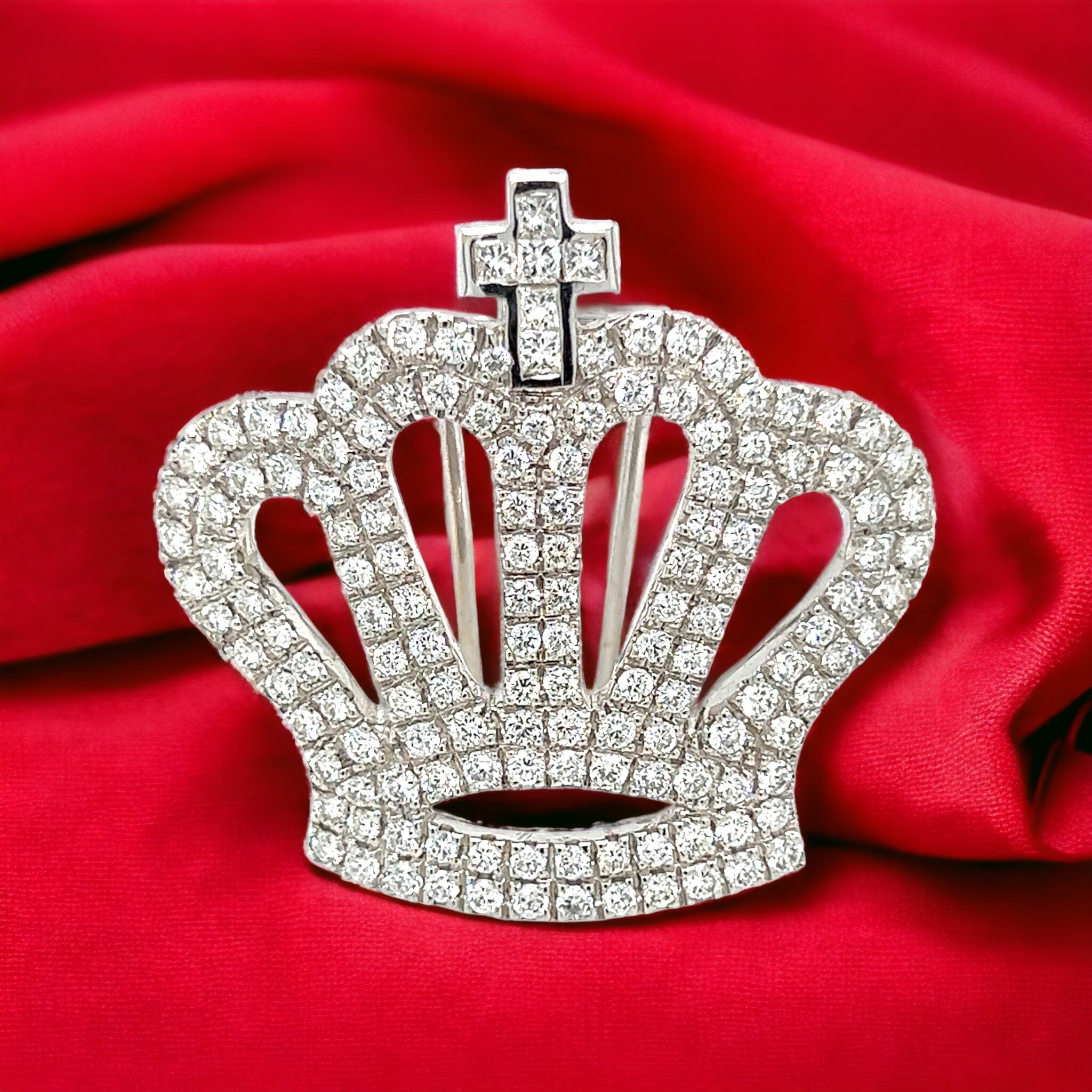 Diamond Crown Brooch - Wildsmith Jewellery