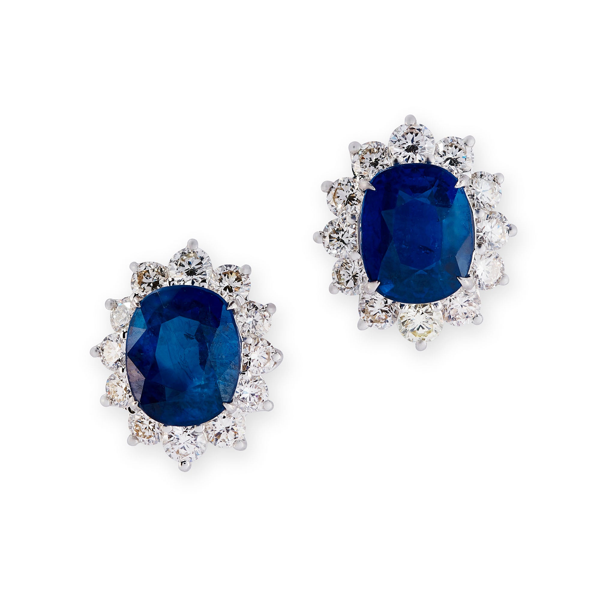 Sapphire & Diamond Cluster Earrings - Wildsmith Jewellery