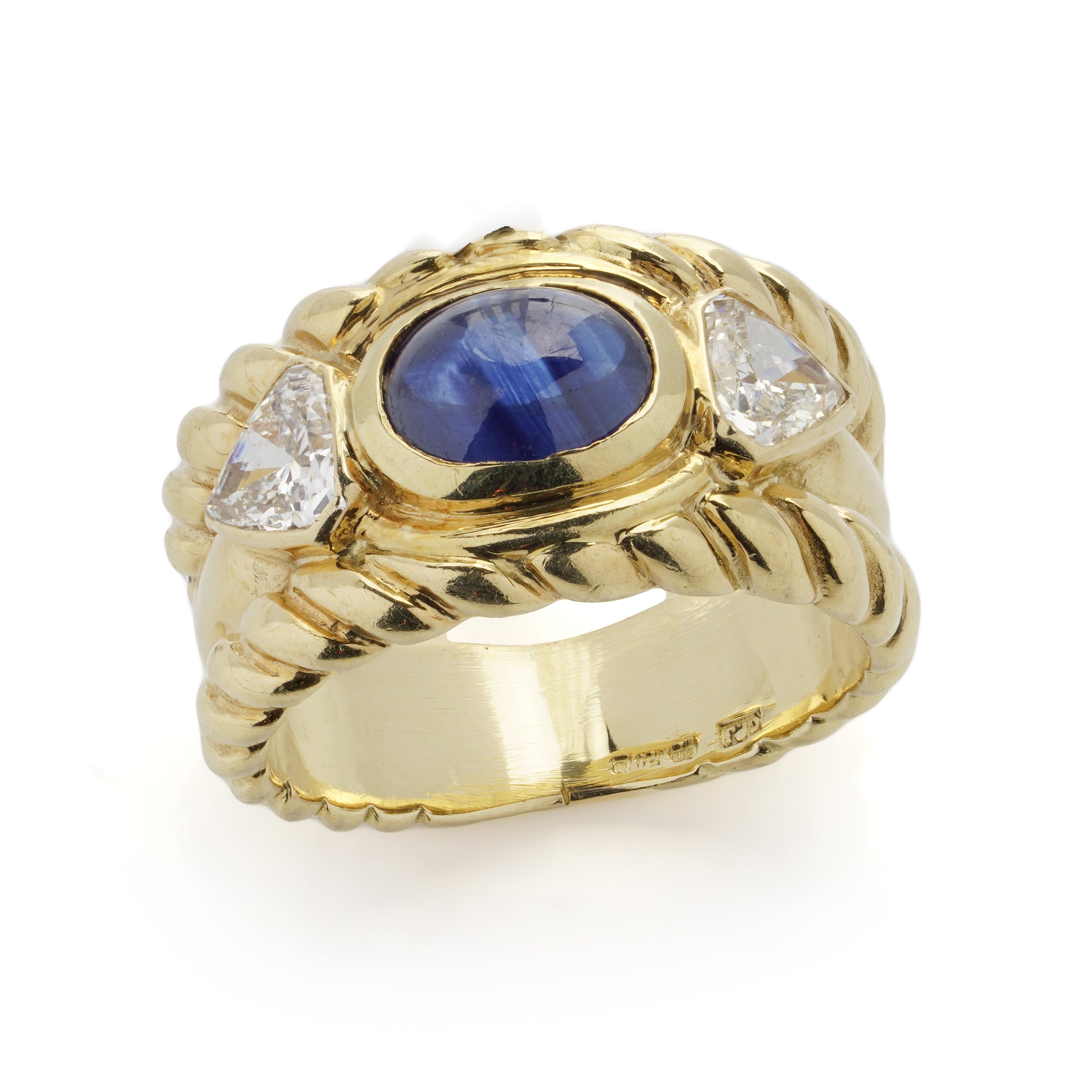 18ct Yellow Gold Sapphire and Diamond Ring - Wildsmith Jewellery