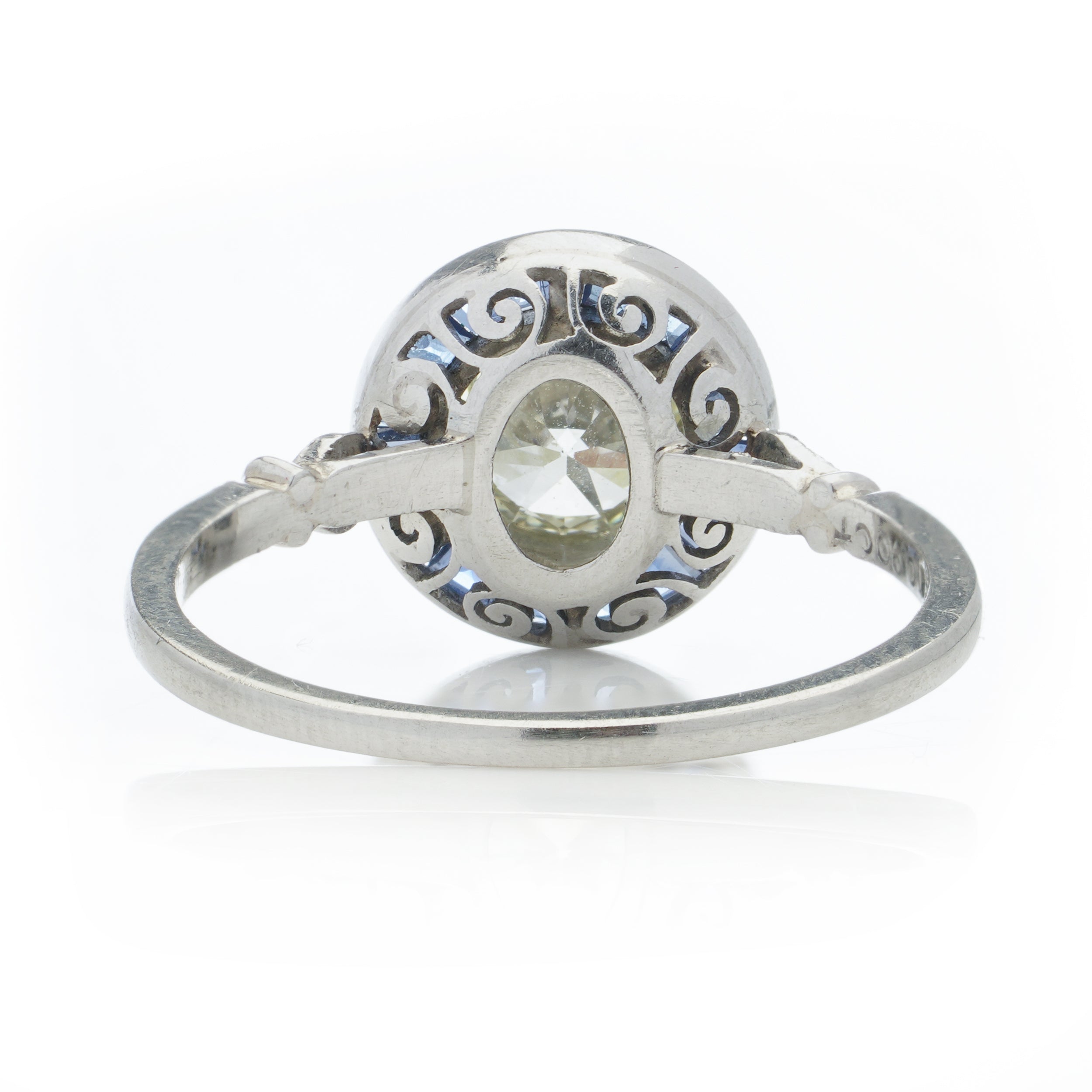 Sapphire & Diamond Target Ring, 0.90cts - Wildsmith Jewellery