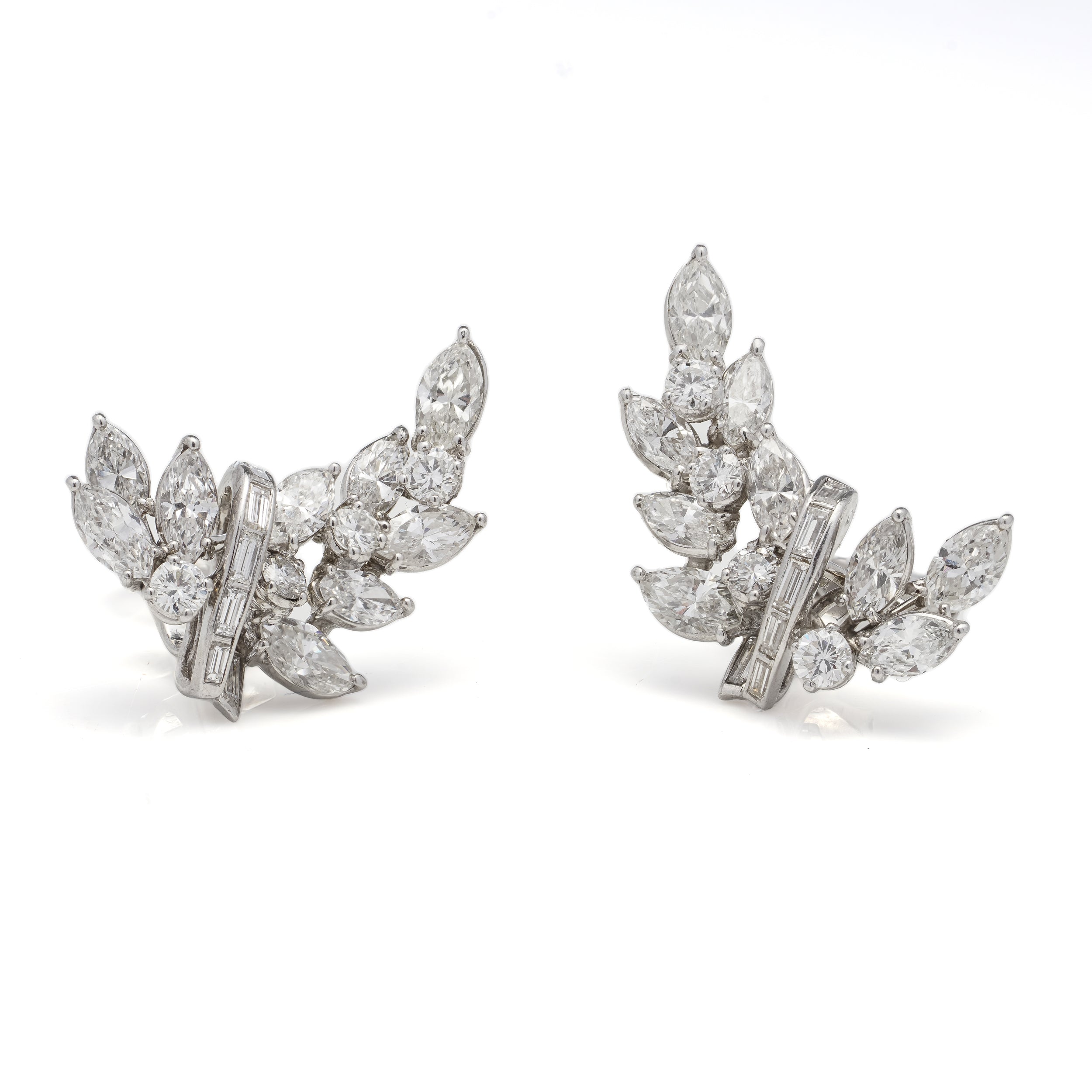 Mid Century Diamond Clip Earrings - Wildsmith Jewellery