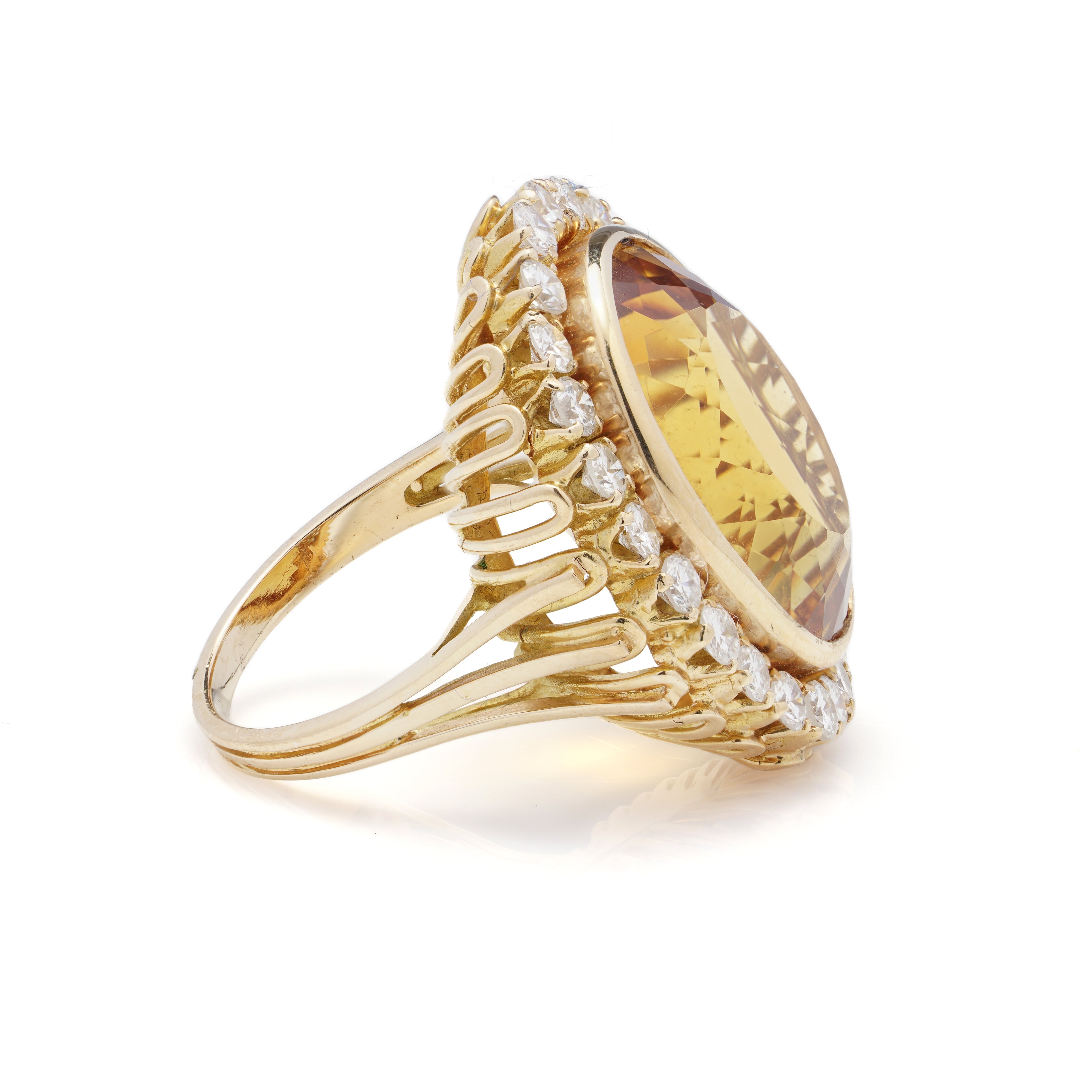 Citrine and Diamond Cocktail Ring - Wildsmith Jewellery