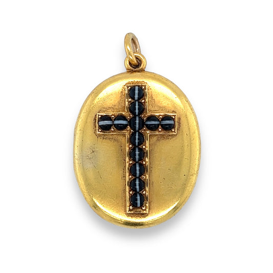 Early Victorian Agate & Gold Memorial Locket - Wildsmith Jewellery