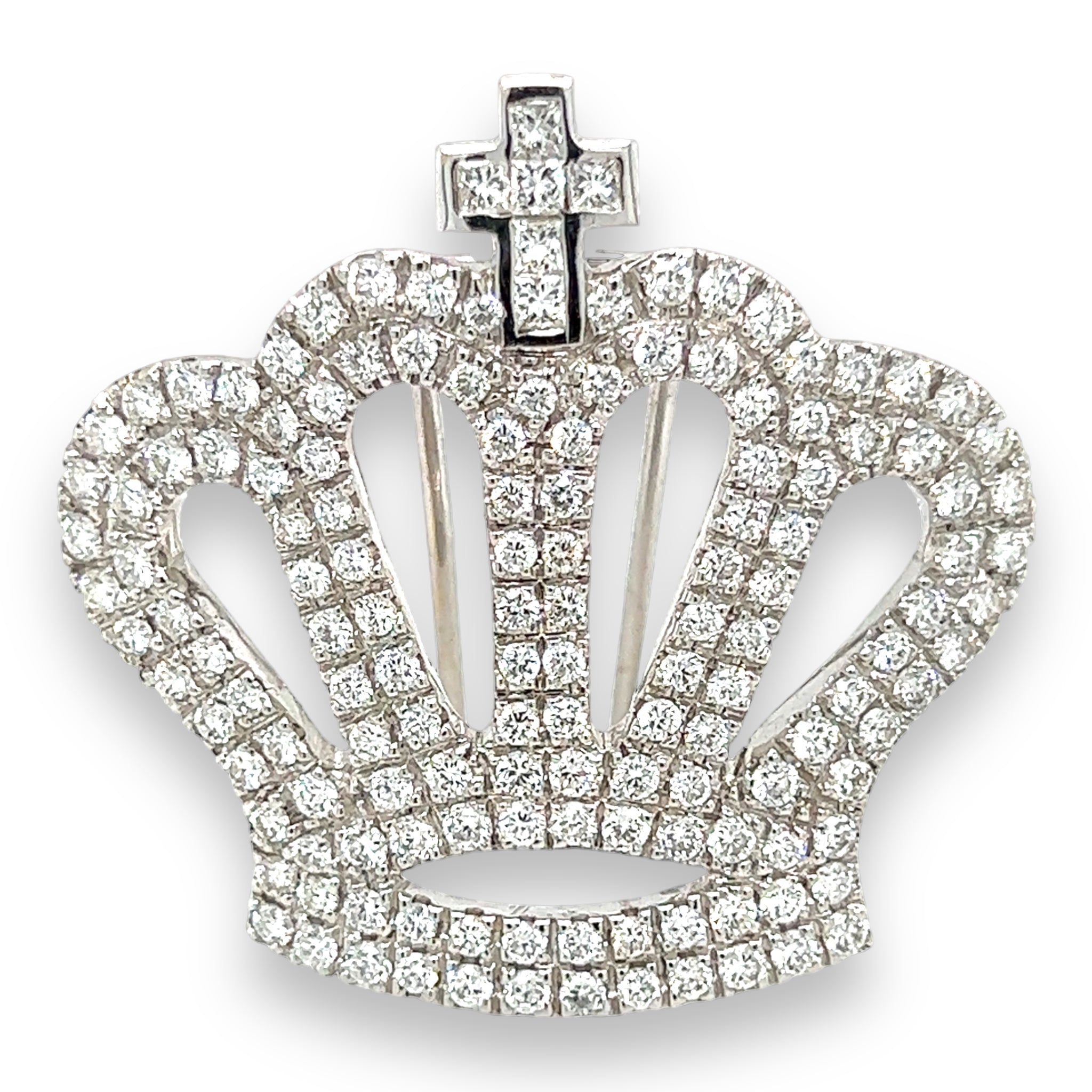 Diamond Crown Brooch - Wildsmith Jewellery