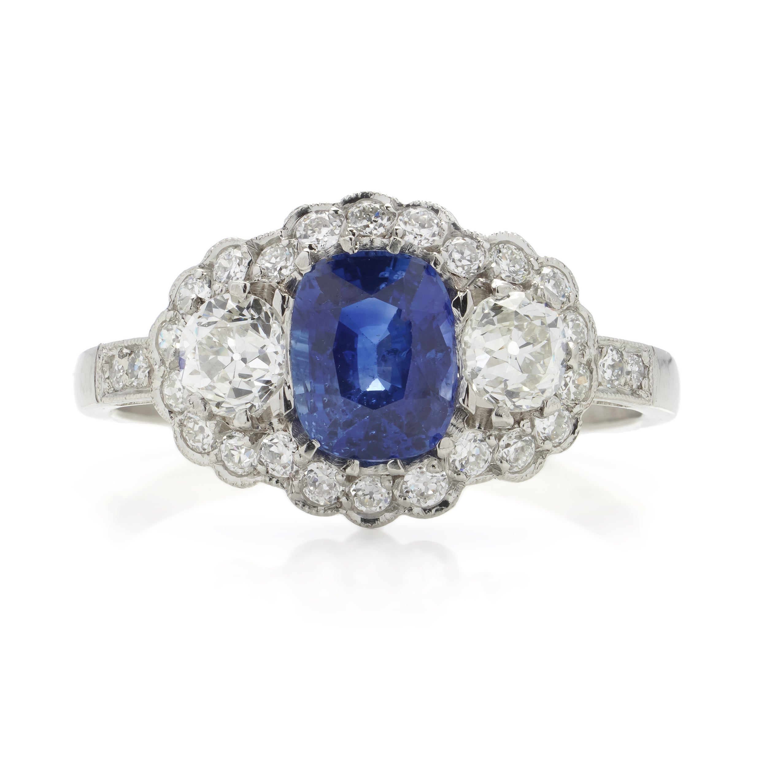 Sapphire and Diamond Engagement Ring - Wildsmith Jewellery