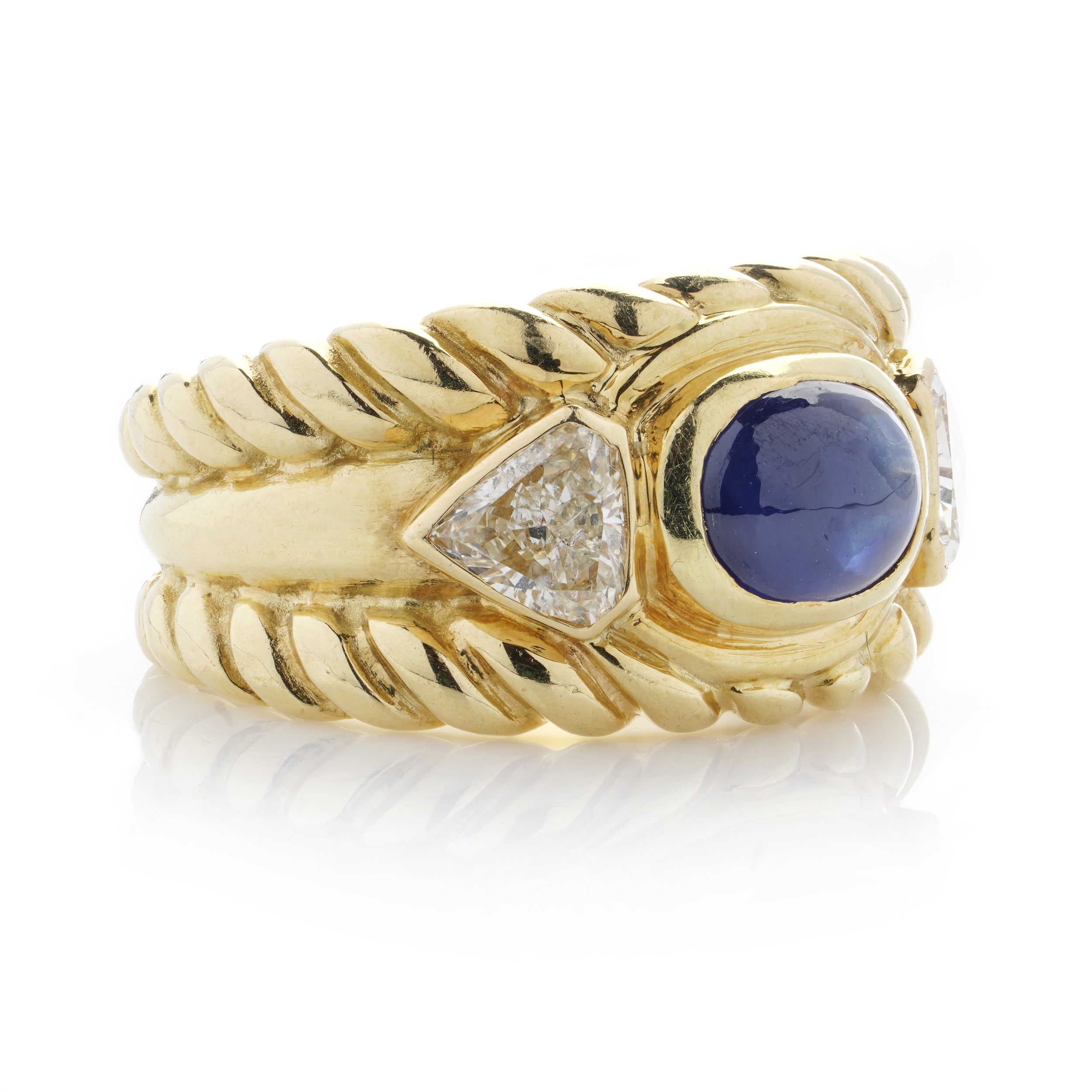 18ct Yellow Gold Sapphire and Diamond Ring - Wildsmith Jewellery