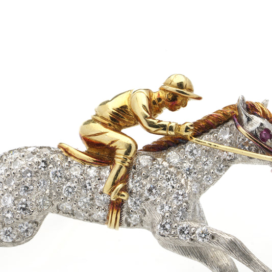 Diamond Jockey Brooch - Wildsmith Jewellery