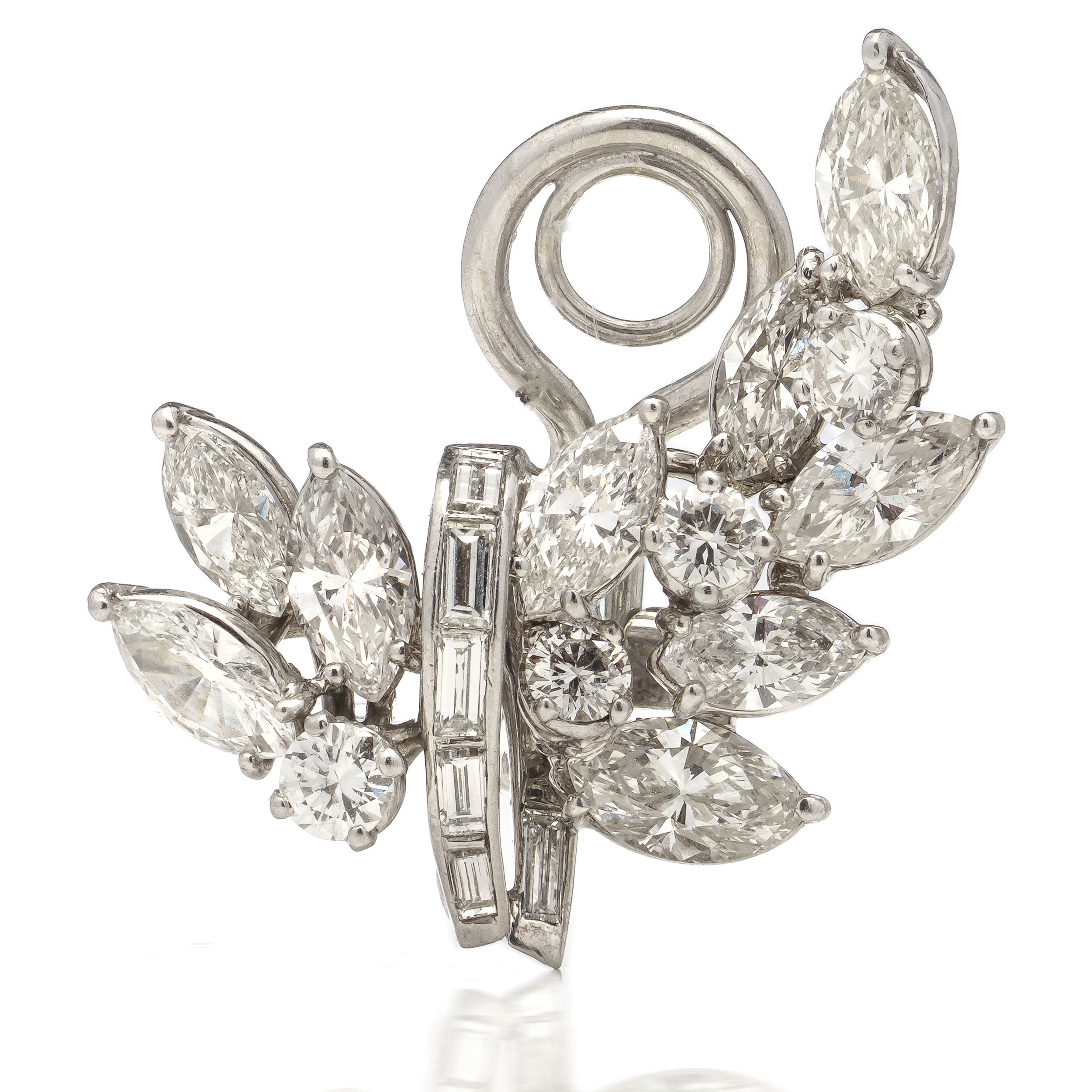 Mid Century Diamond Clip Earrings - Wildsmith Jewellery
