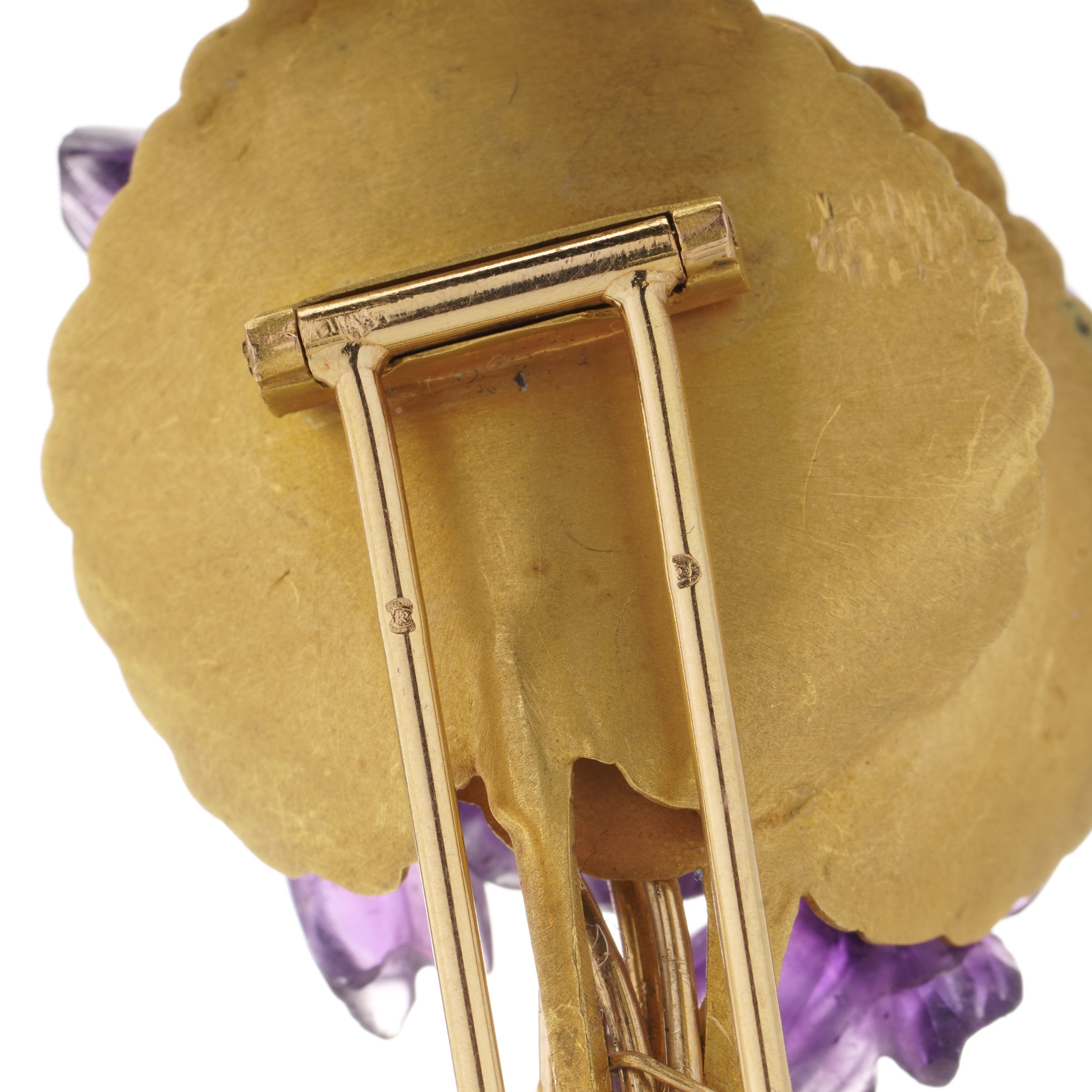 Amethyst, Gold & Diamond Lily Brooch - Wildsmith Jewellery