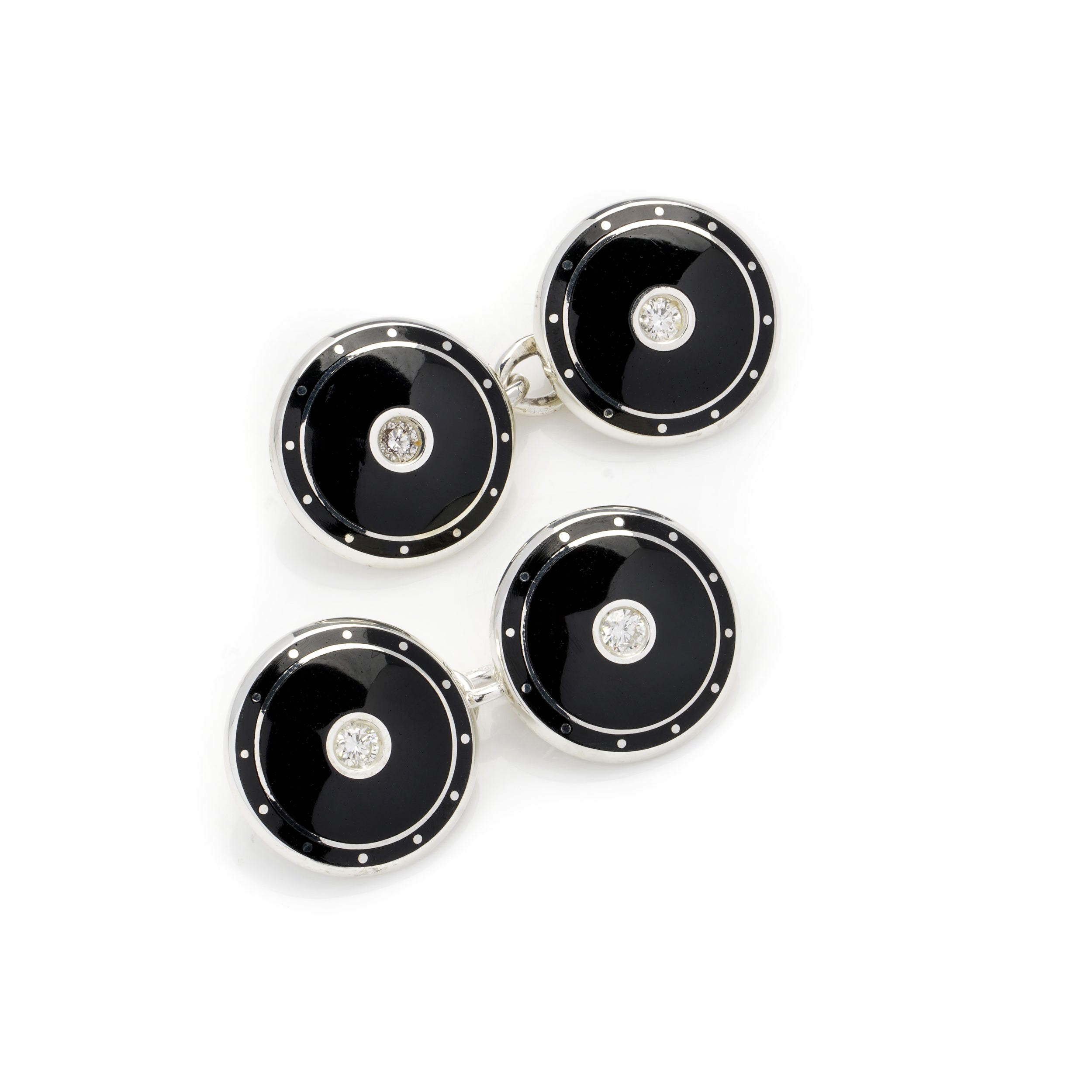 Diamond & Enamel Dress Set - Wildsmith Jewellery