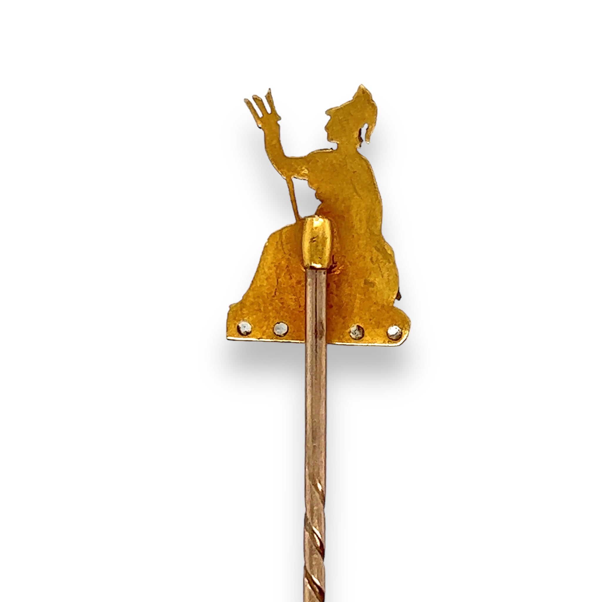 Victorian Diamond & Enamel Stickpin of Britannia - Wildsmith Jewellery